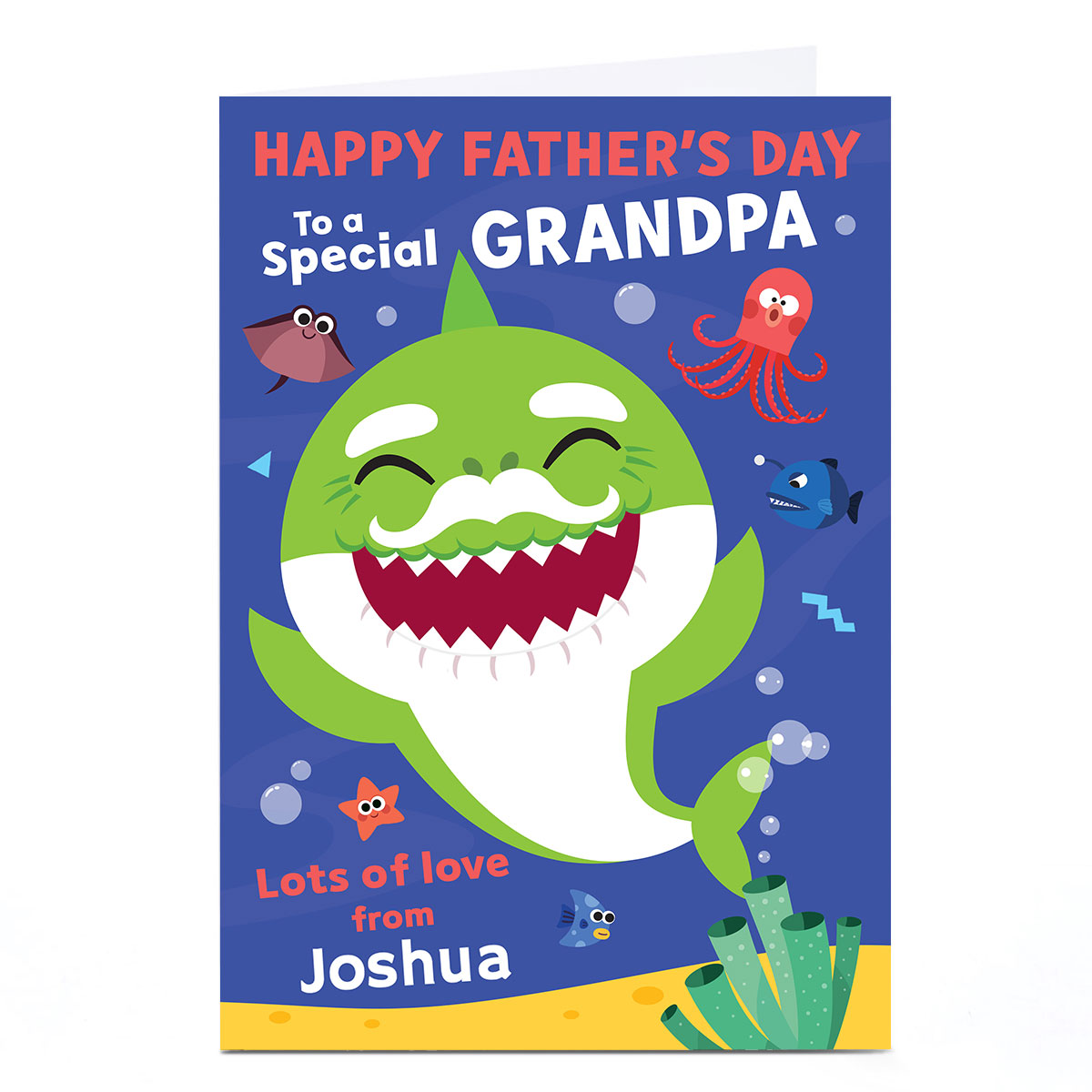 Personalised Baby Shark Father's Day Card - Grandpa Shark