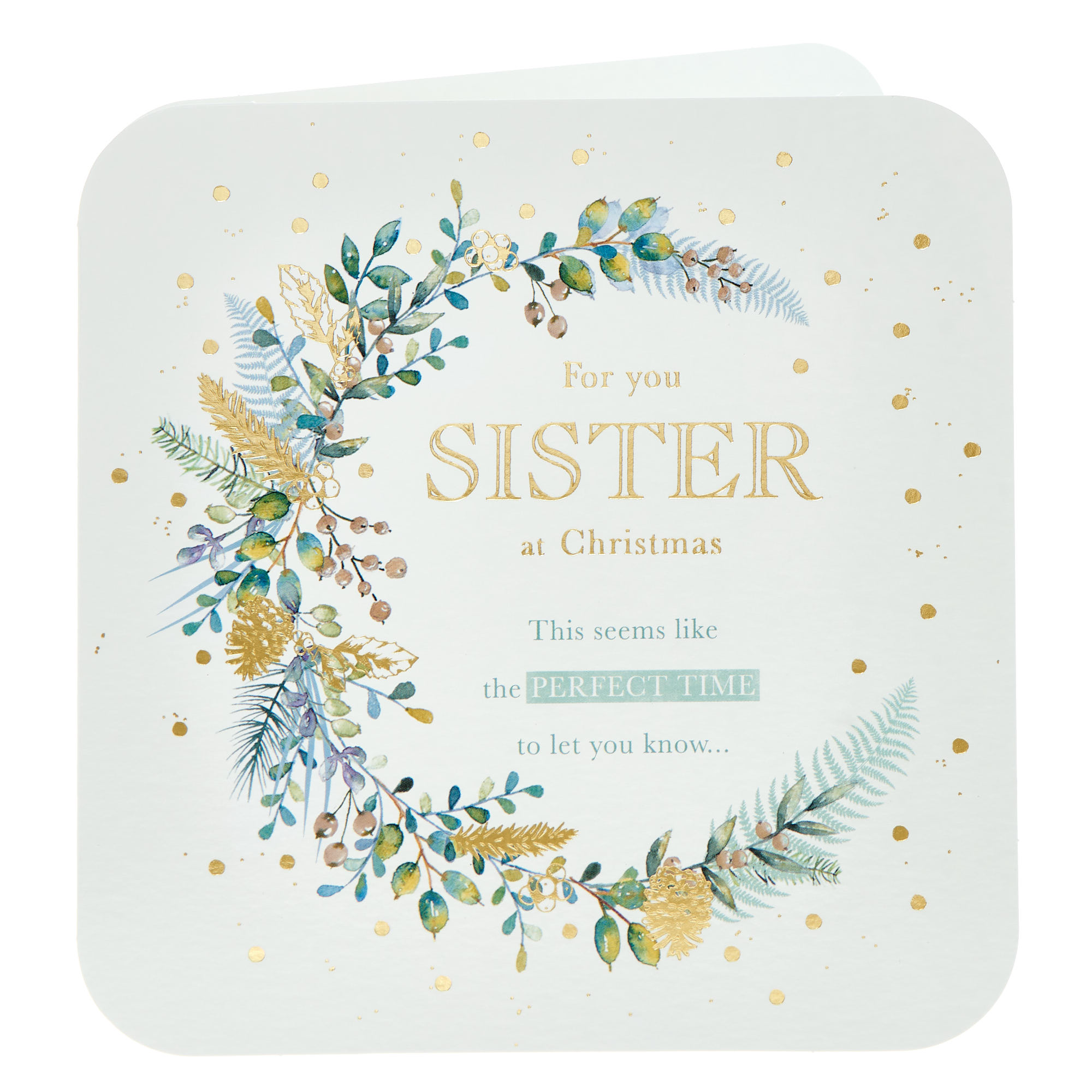 Sister Crescent Wreath Christmas Card