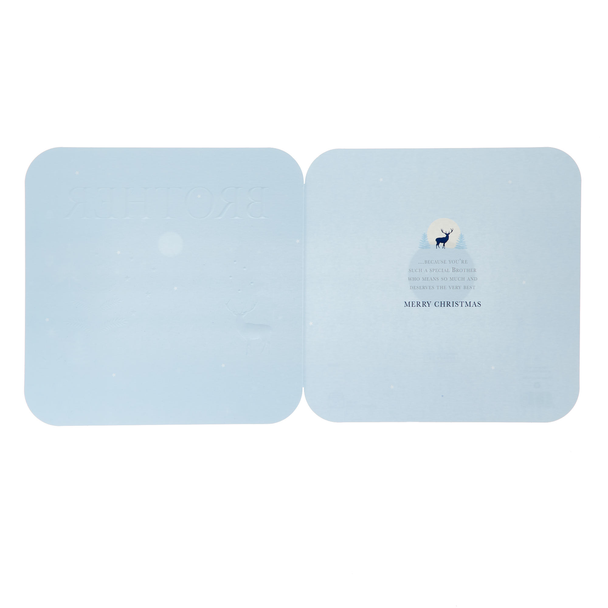 Brother Navy Trees & Moon Christmas Card