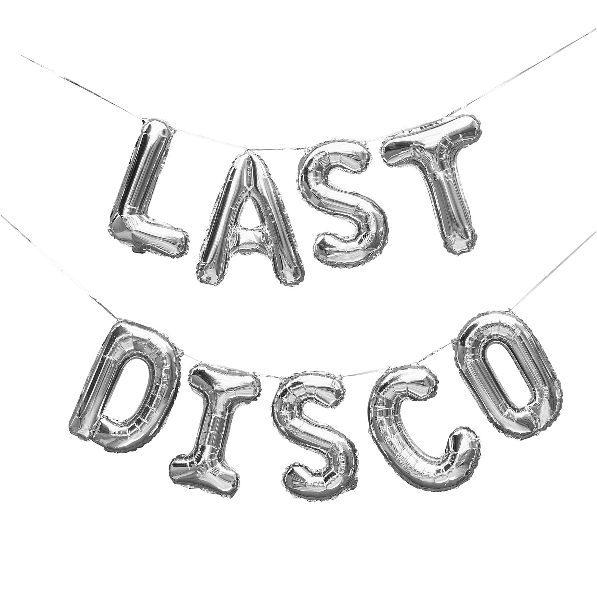 Silver Last Disco Foil Balloon Garland