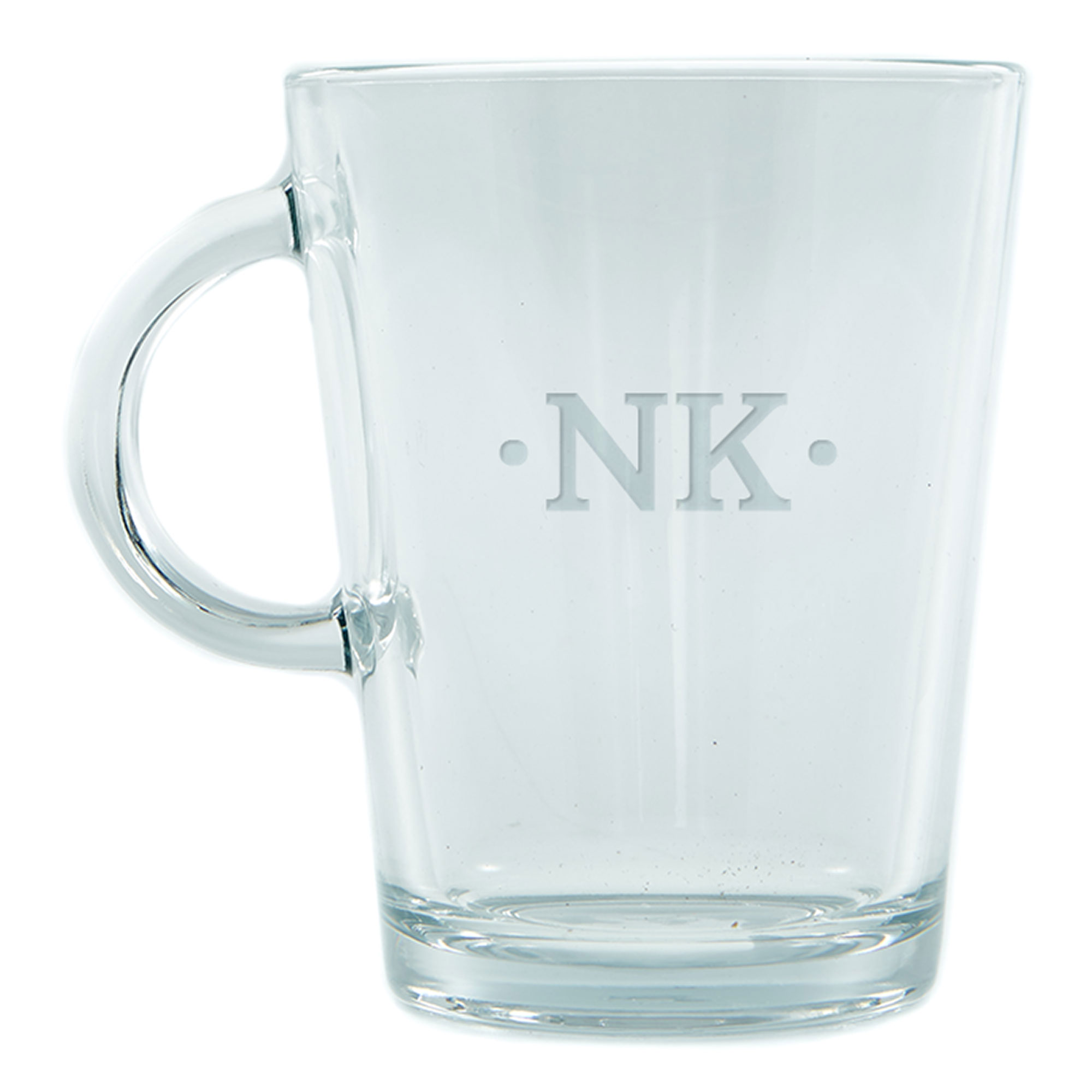 Personalised Engraved Glass Mug - Initials