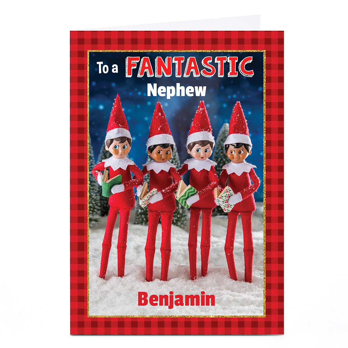 Personalised Elf On the Shelf Christmas Card - Any Name