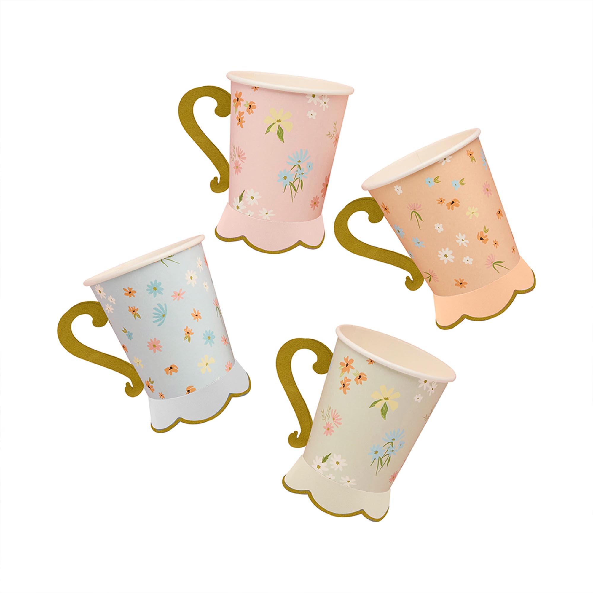 Floral Tea Party Paper Cups - Pack of 8