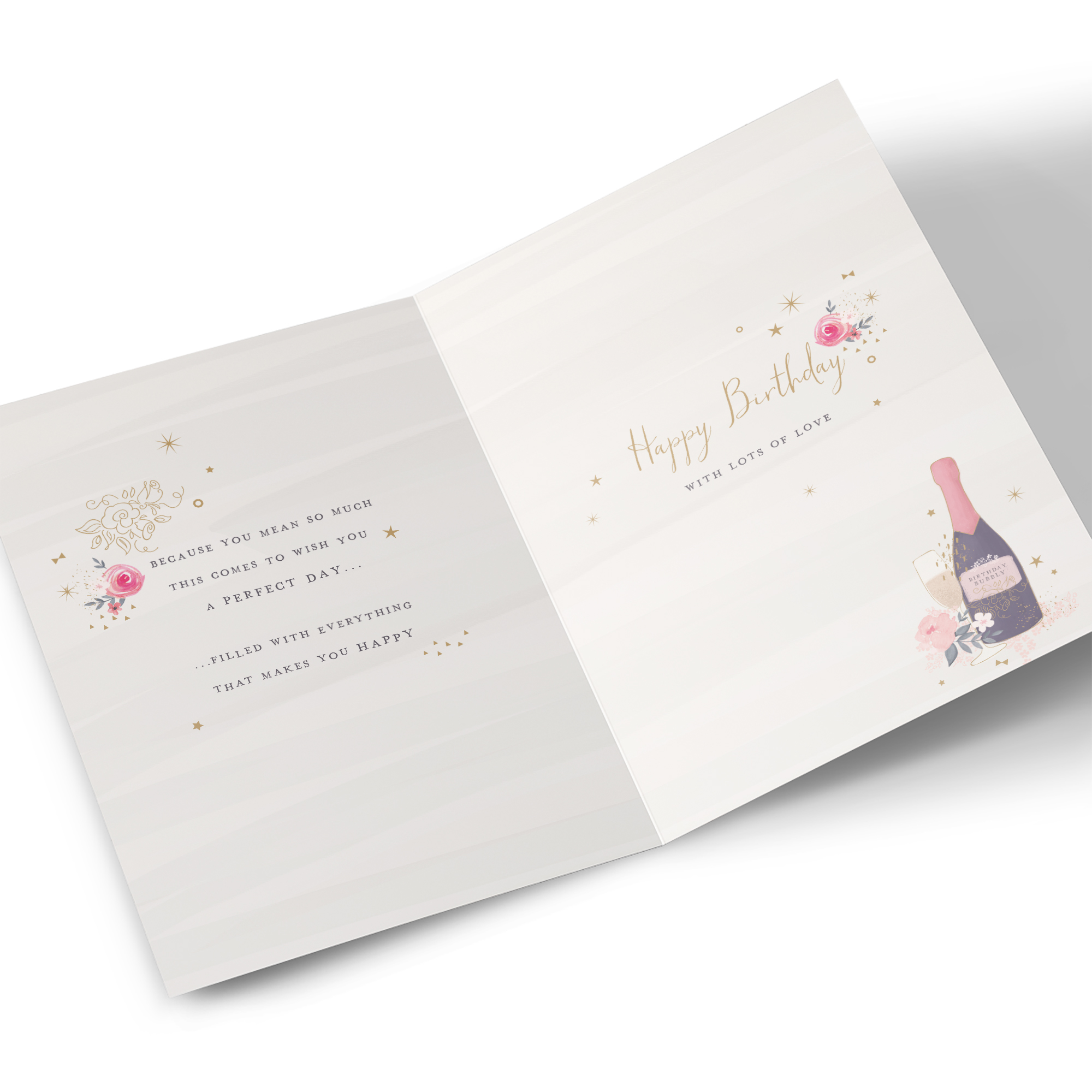 Birthday Card - Sparkle Champagne and Cake, Daughter-in-Law