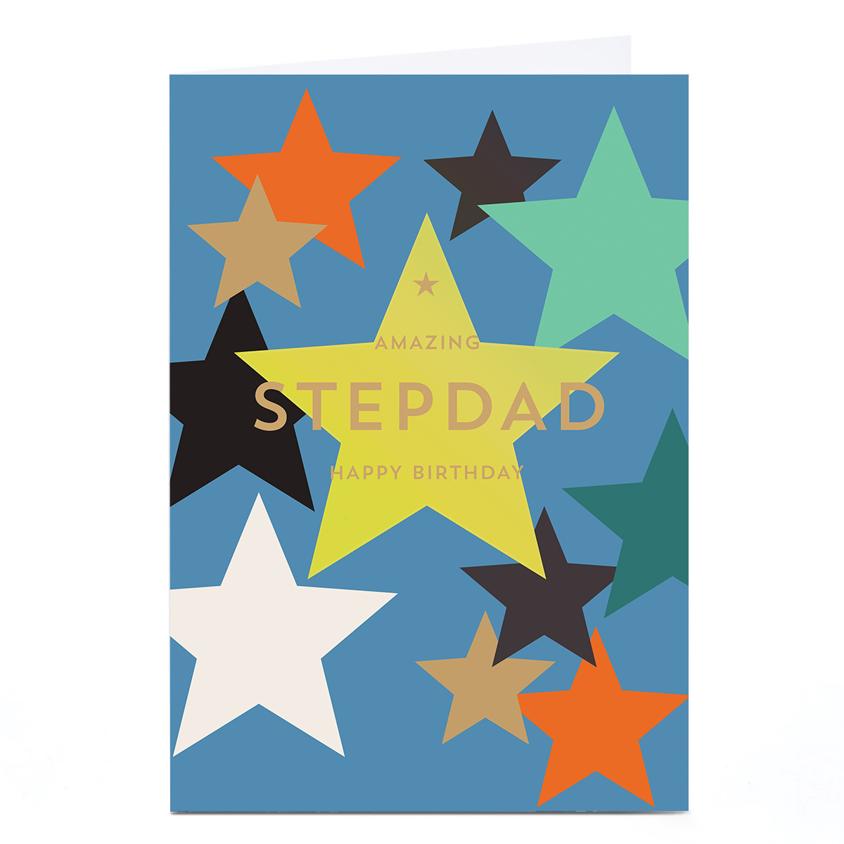 Personalised Birthday Card - Classic and Bright Stars, Stepdad