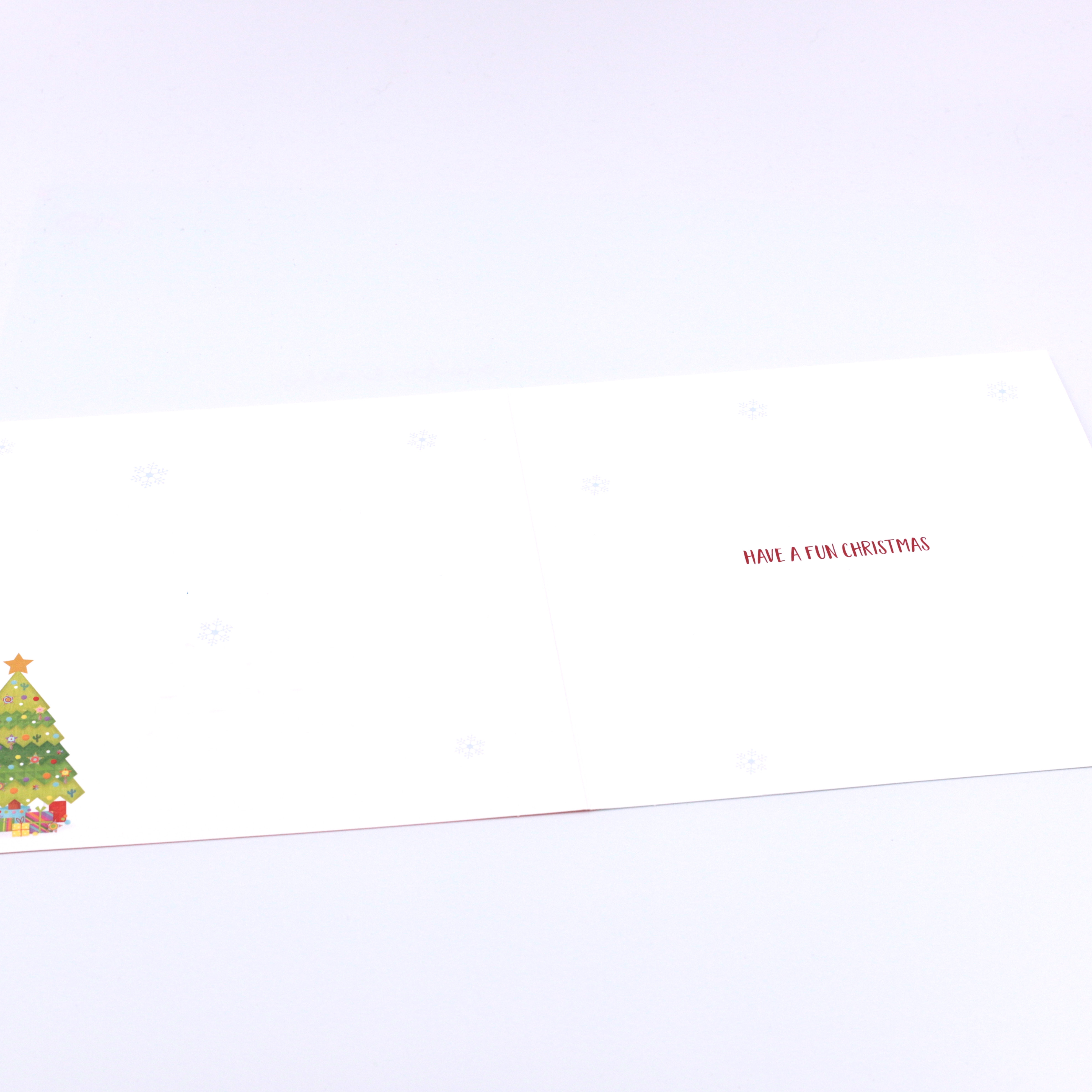 Christmas Card - Mum And Dad, Christmas Tree And Llamas