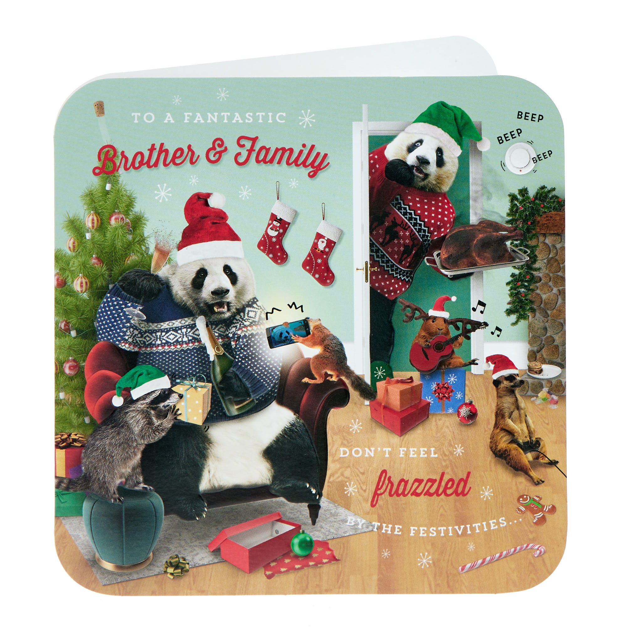 Brother & Family Humour Bears Christmas Card