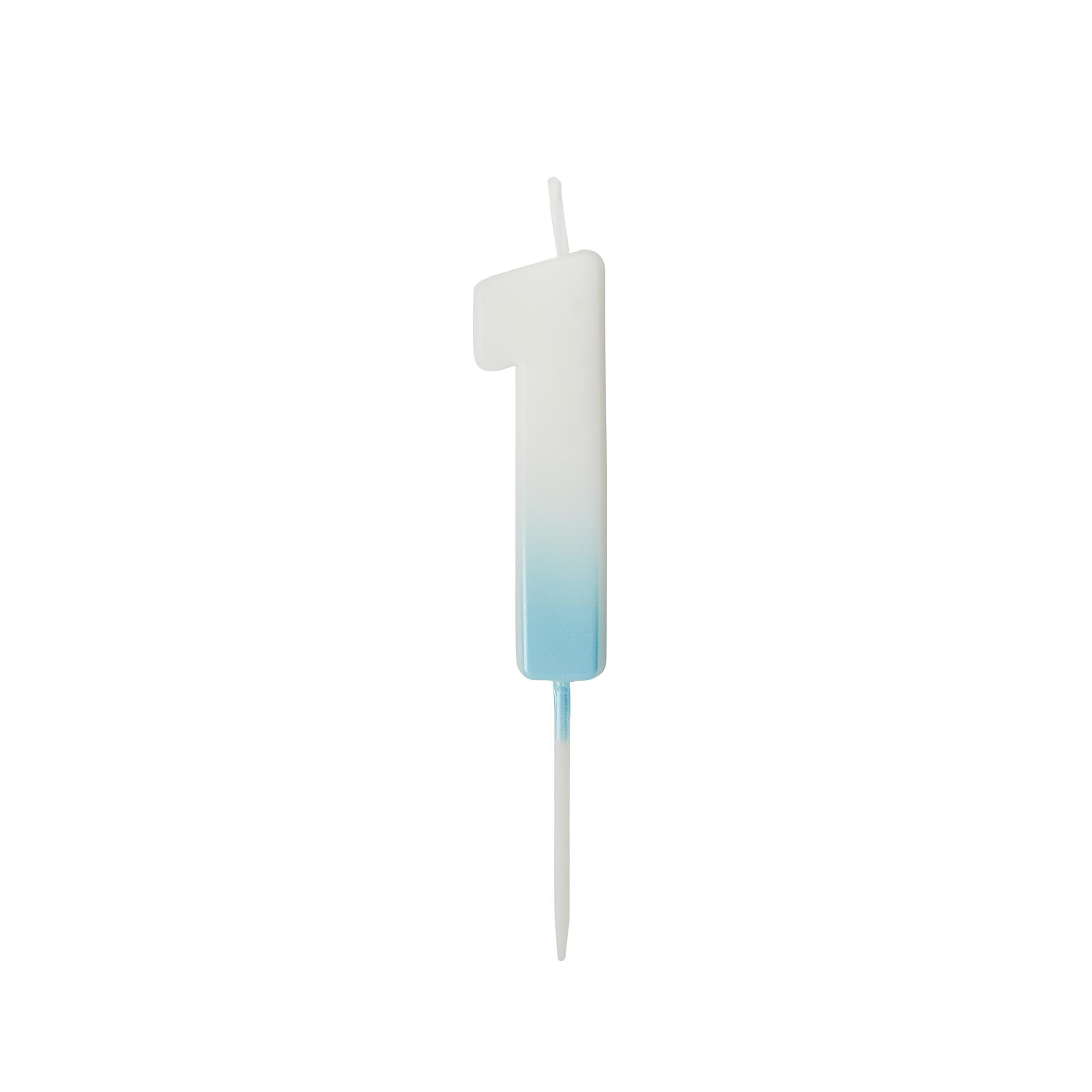 Blue Ombre Number Cake Candle (0-9)
