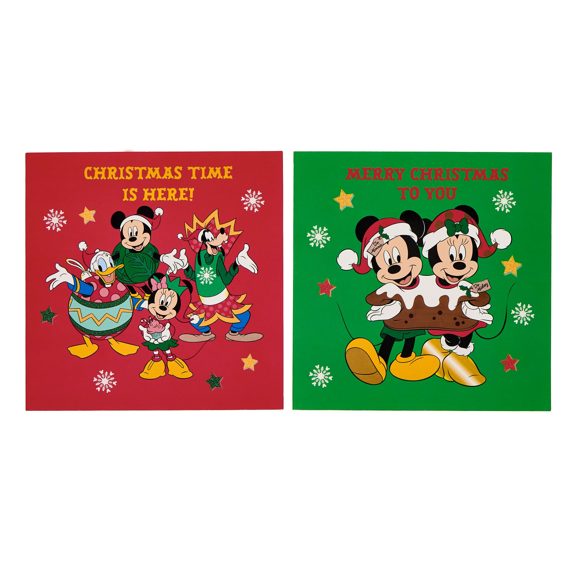 12 Disney Mickey Mouse Christmas Cards - 2 Designs