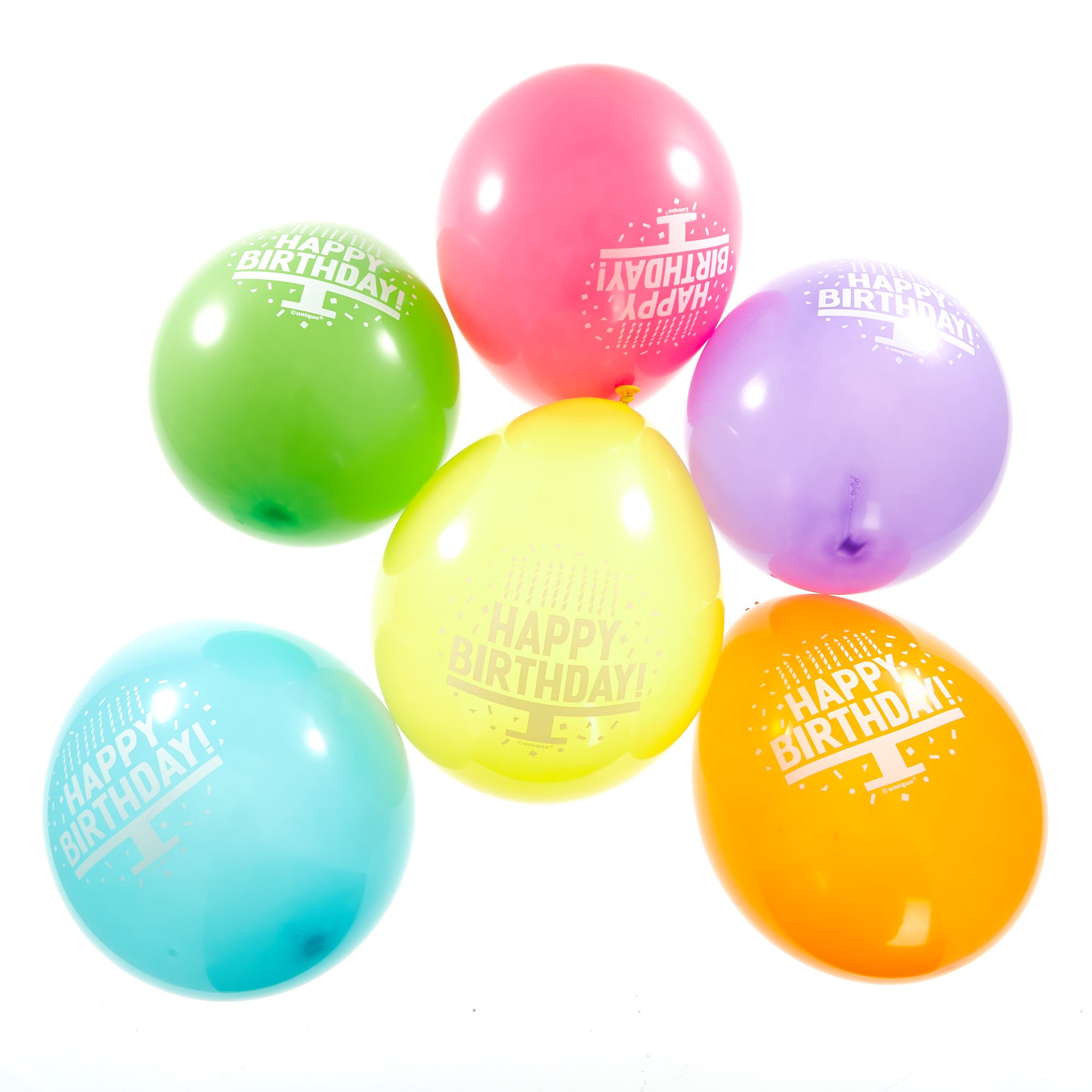 Colourful Birthday Balloons Party Tableware & Decorations Bundle - 8 Guests