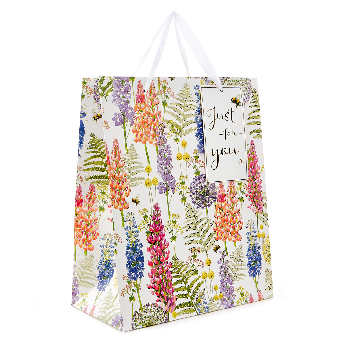 Large Portrait Gift Bag - Floral, Just For You