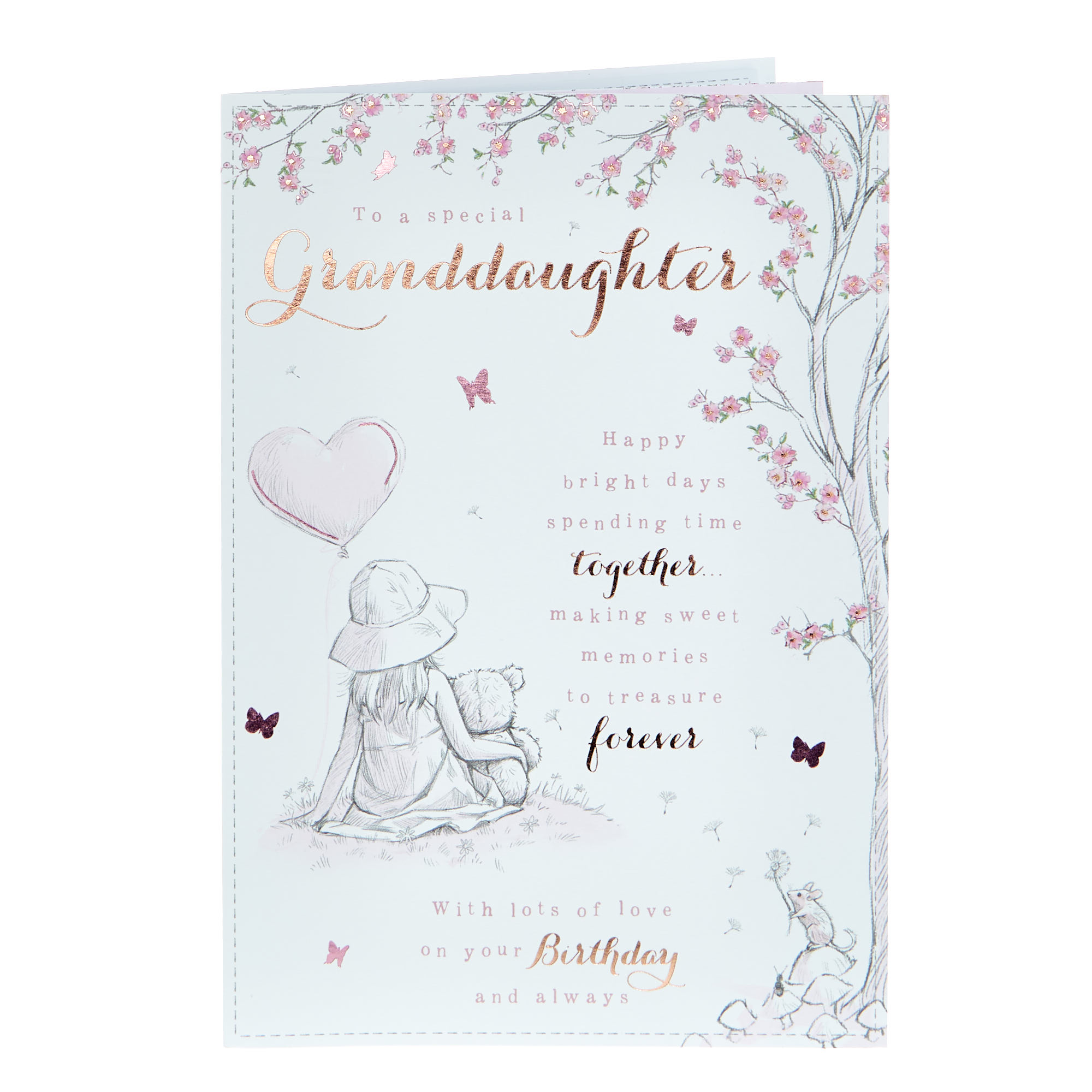 Birthday Card - Granddaughter Happy Bright Days