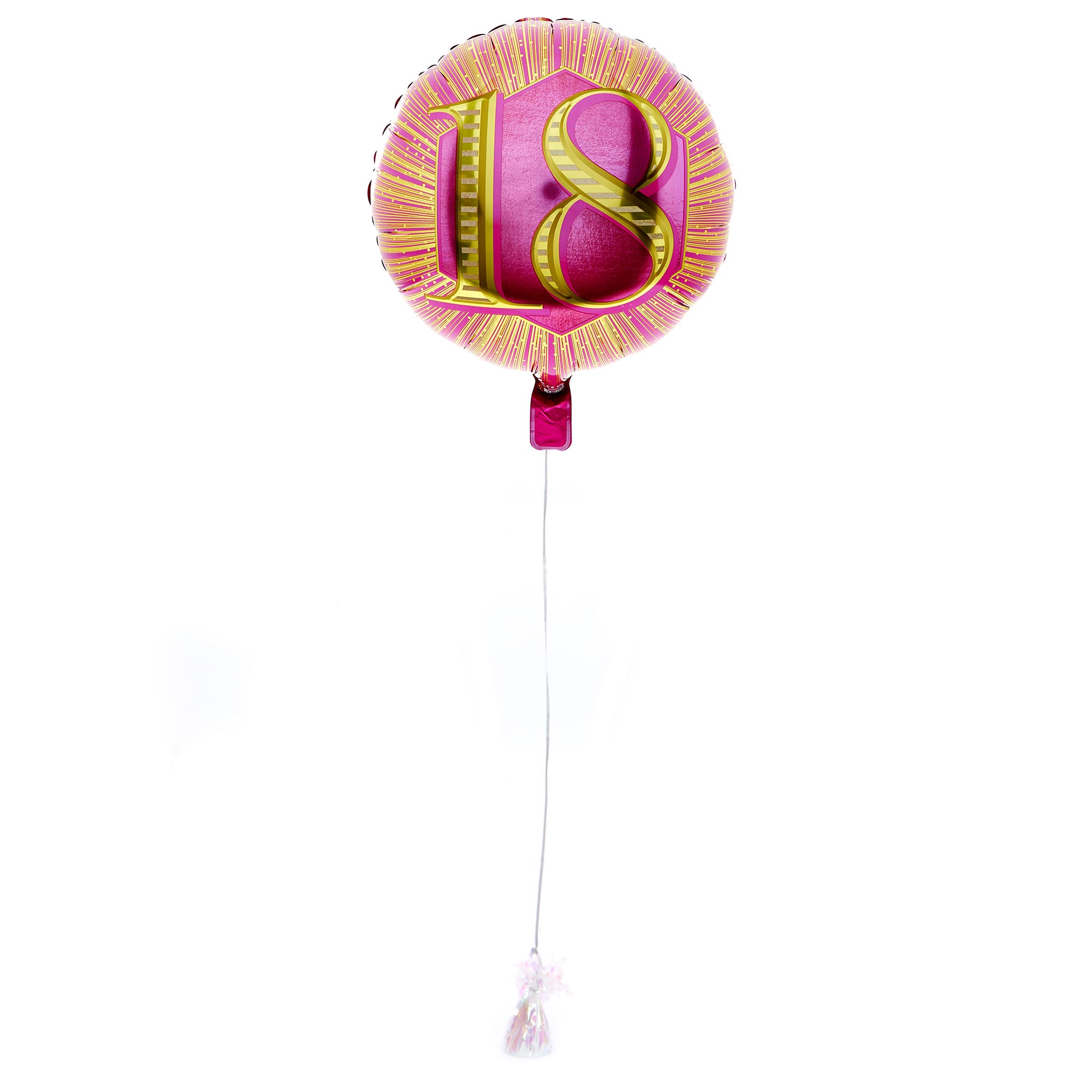 Pink & Gold 18th Birthday Balloon & Lindt Chocolate Box - FREE GIFT CARD!