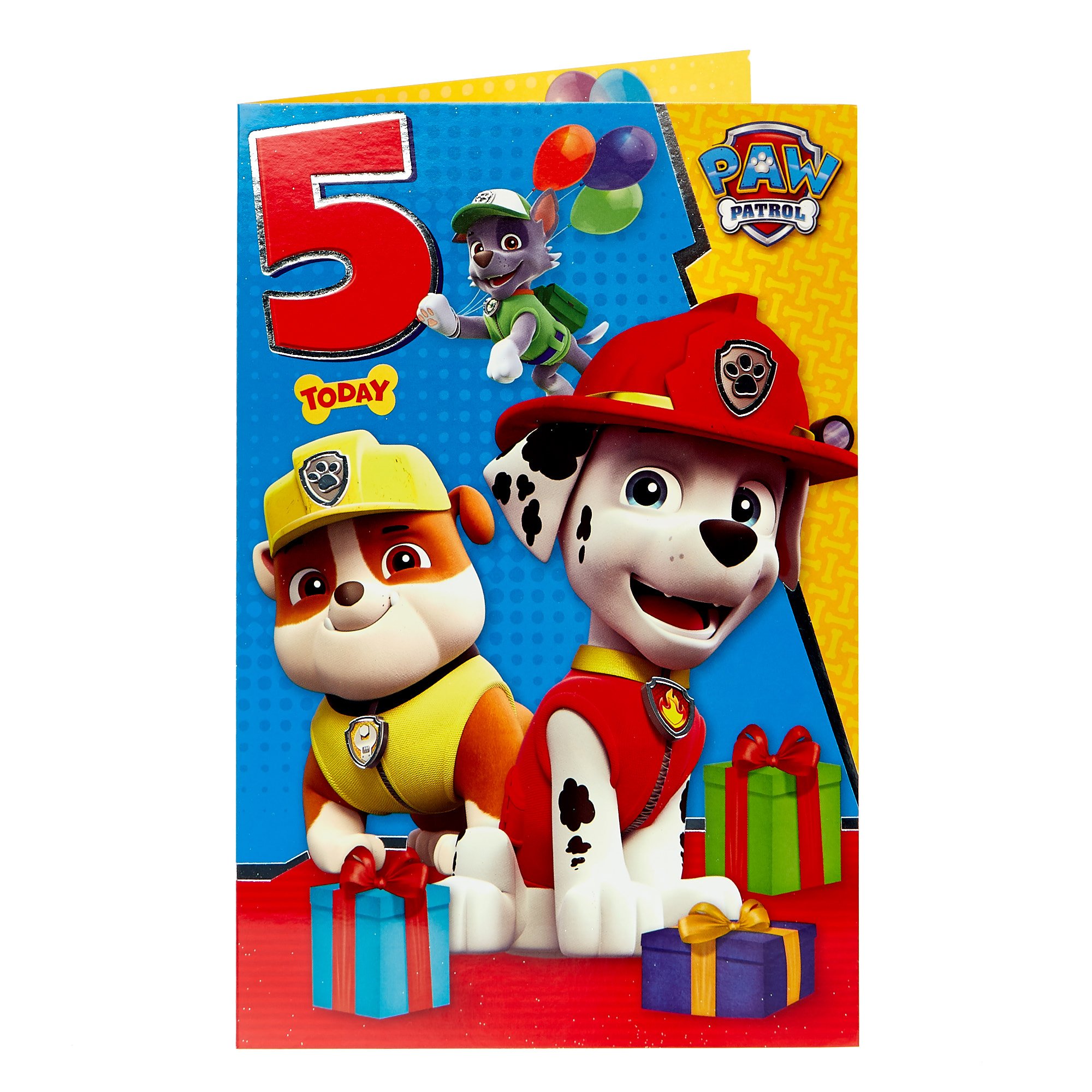 Paw Patrol 5th Birthday Card