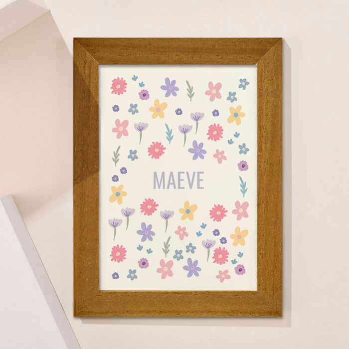 Personalised Flowers Framed Print