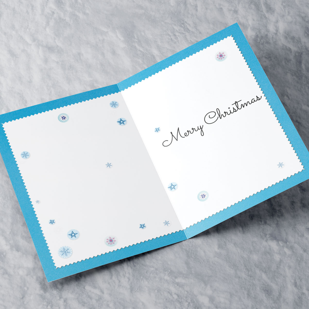 Personalised Christmas Card - Blue Snowman