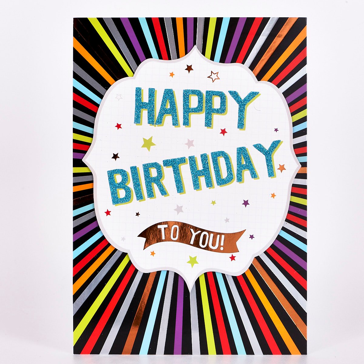 Buy Signature Collection Birthday Card Colourful Stripes for GBP 1.79