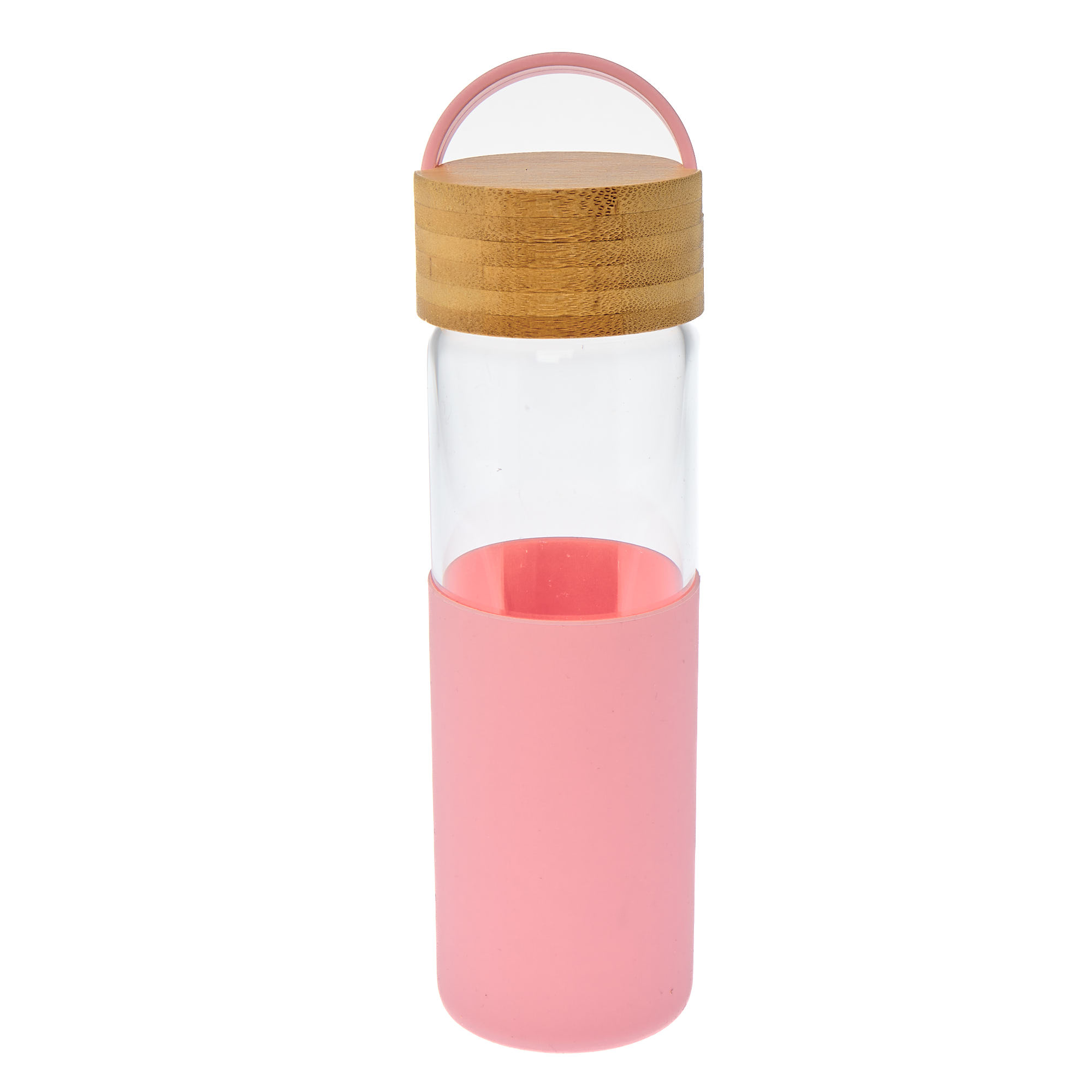 Salmon Pink & Wood Water Bottle