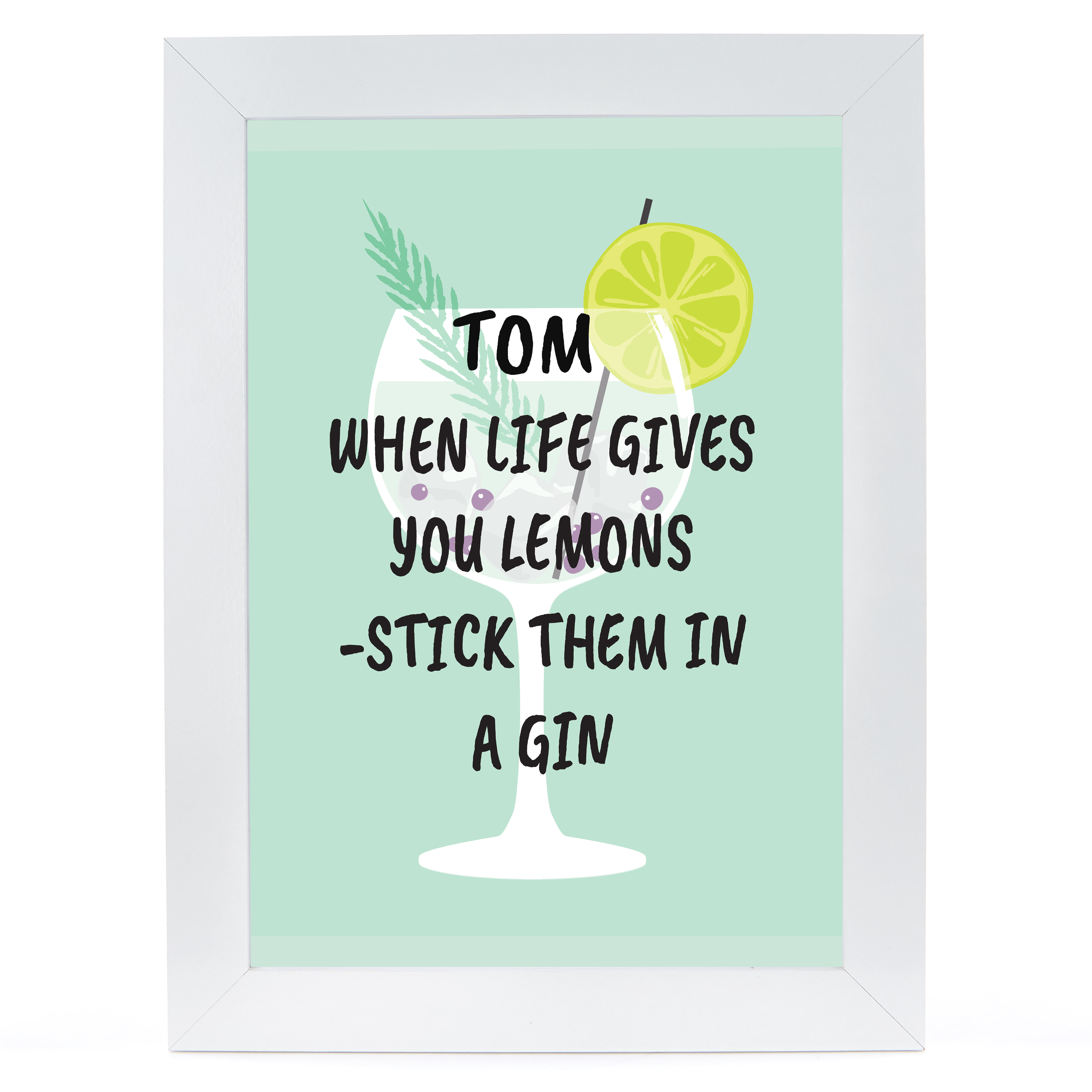 Personalised Gin Print - When Life Gives You Lemons