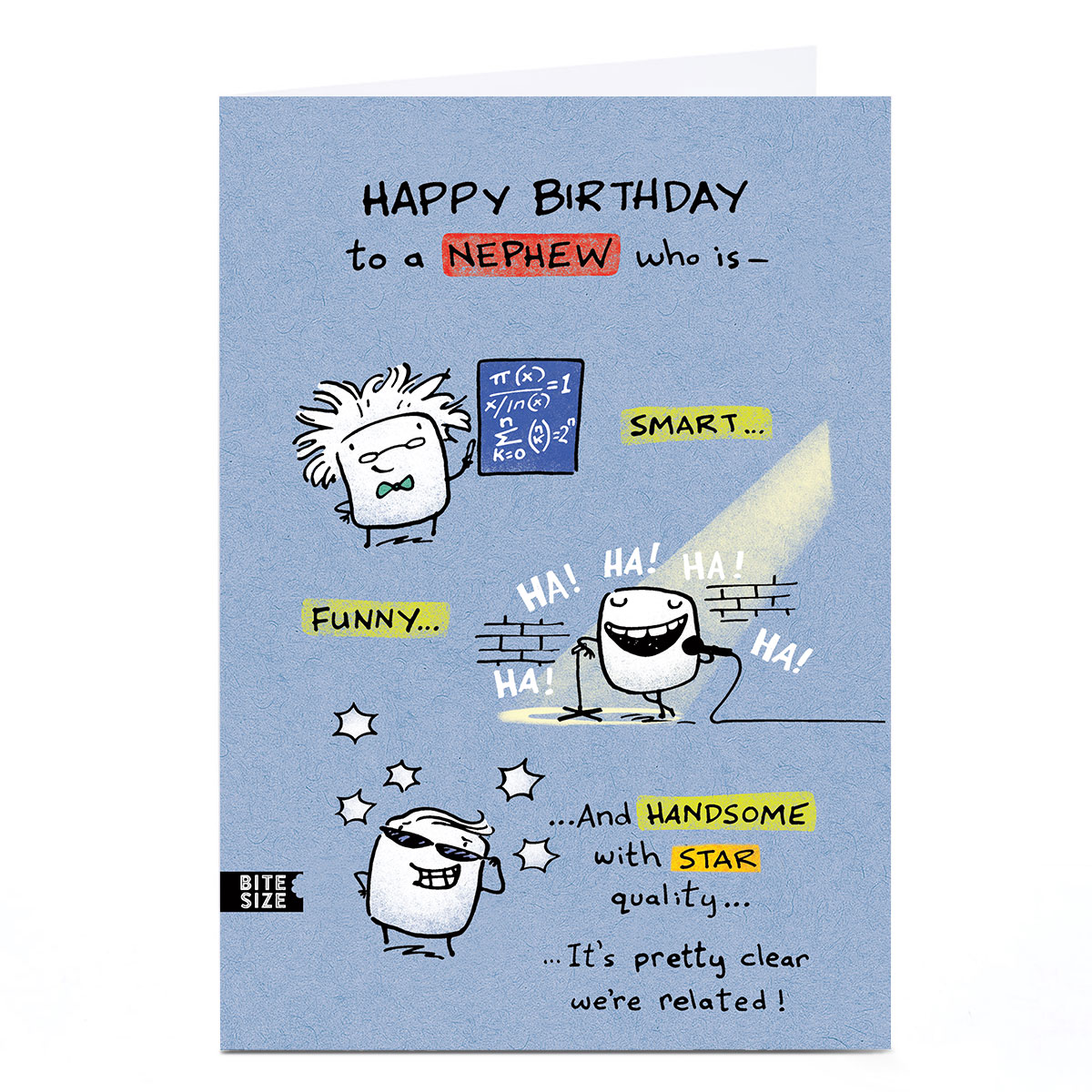 Personalised Birthday Card - It's Clear We're Related, Nephew