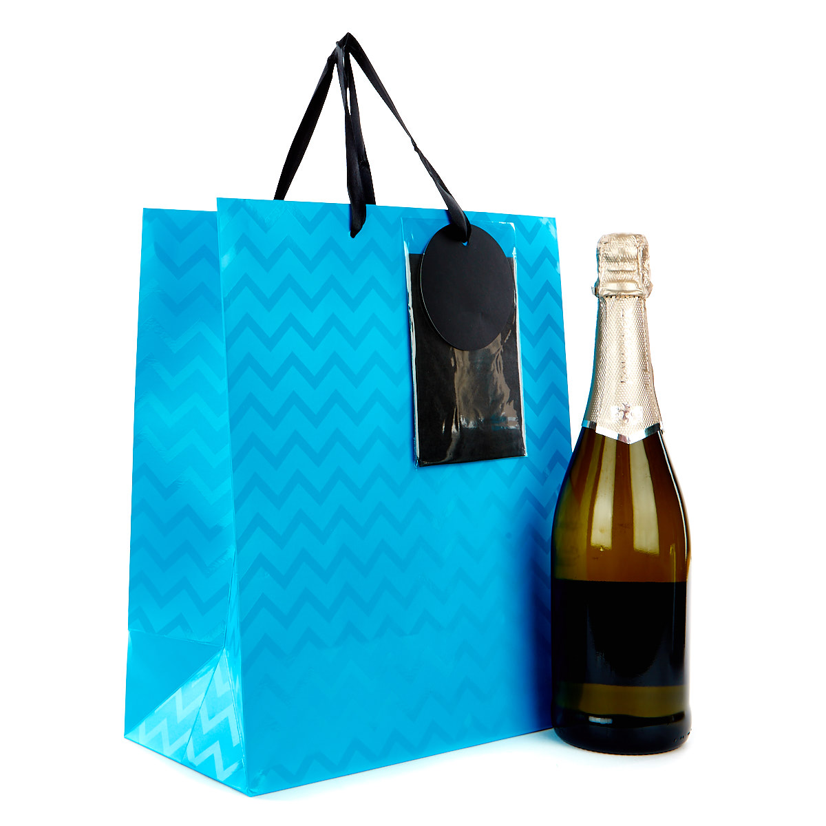 Large Portrait Neon Blue Gift Bag With Tissue