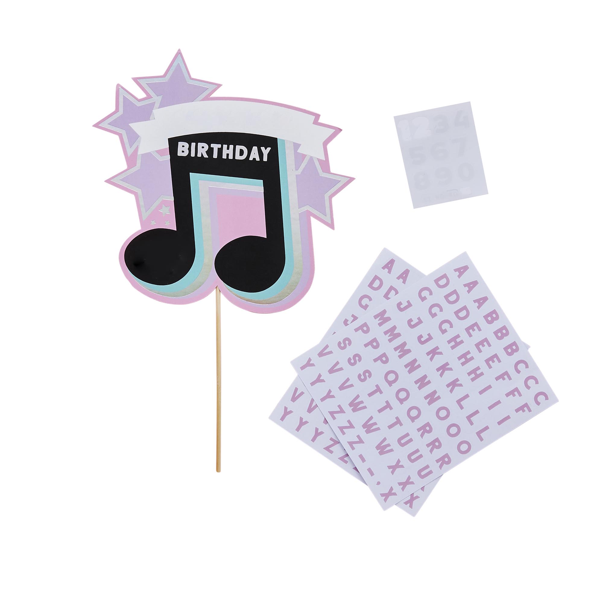 Birthday Musical Note Customisable Card Cake Topper