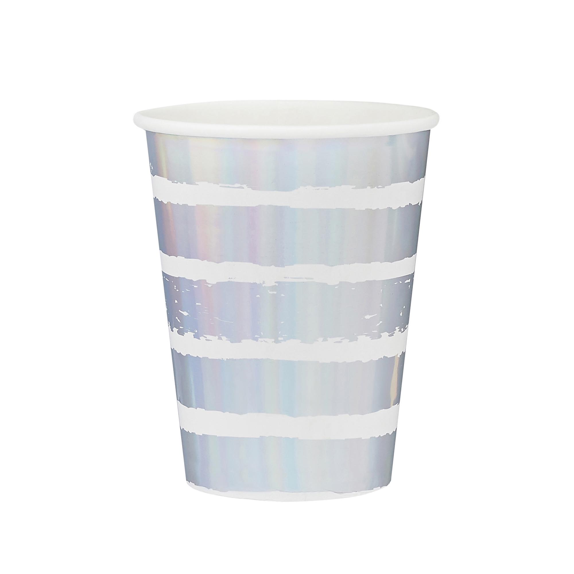 Metallic Striped Paper Cups - Pack of 8 (3 Colour Options)