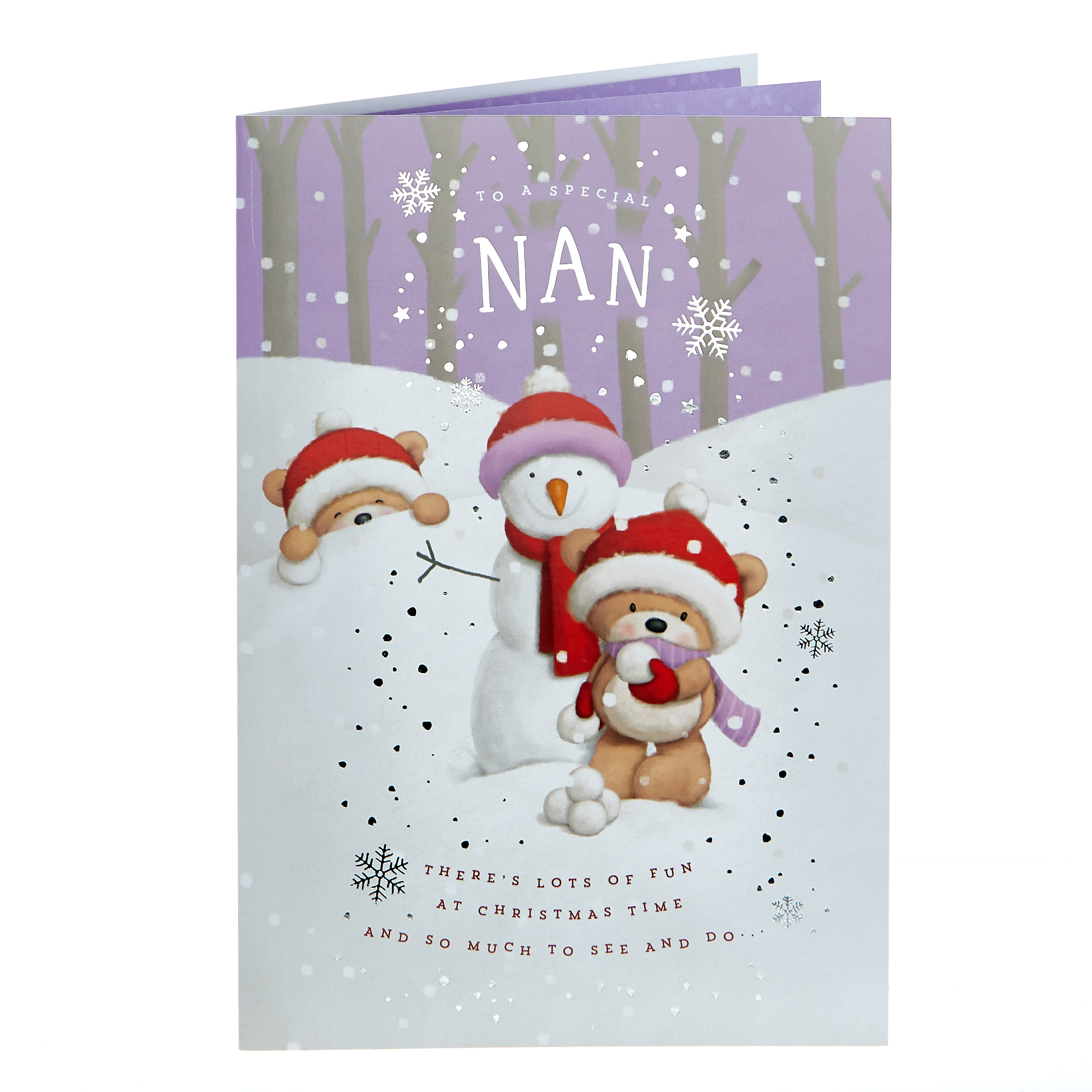 Hugs Bear Christmas Card - To A Special Nan