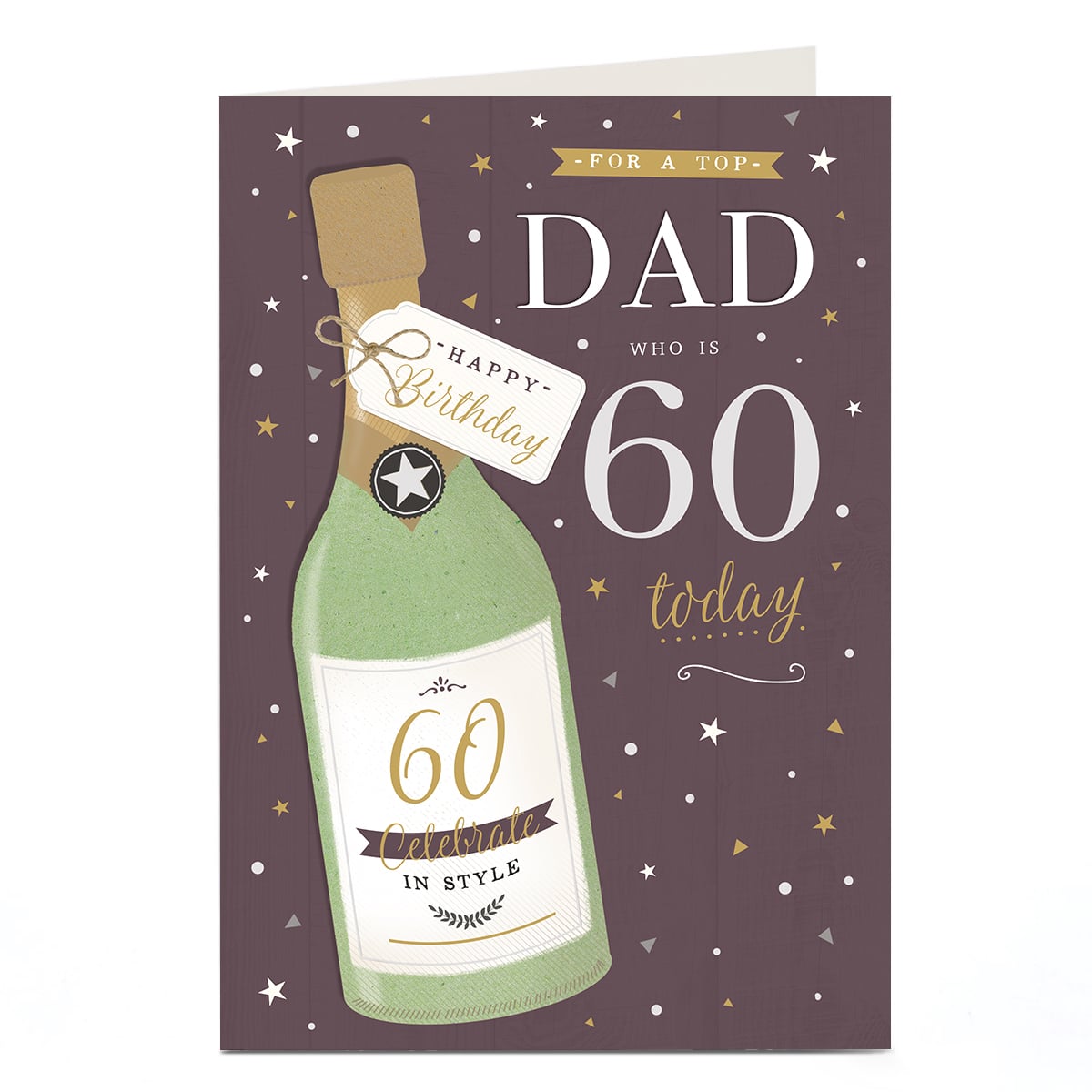 60th Birthday Card - Celebration Champagne, Dad