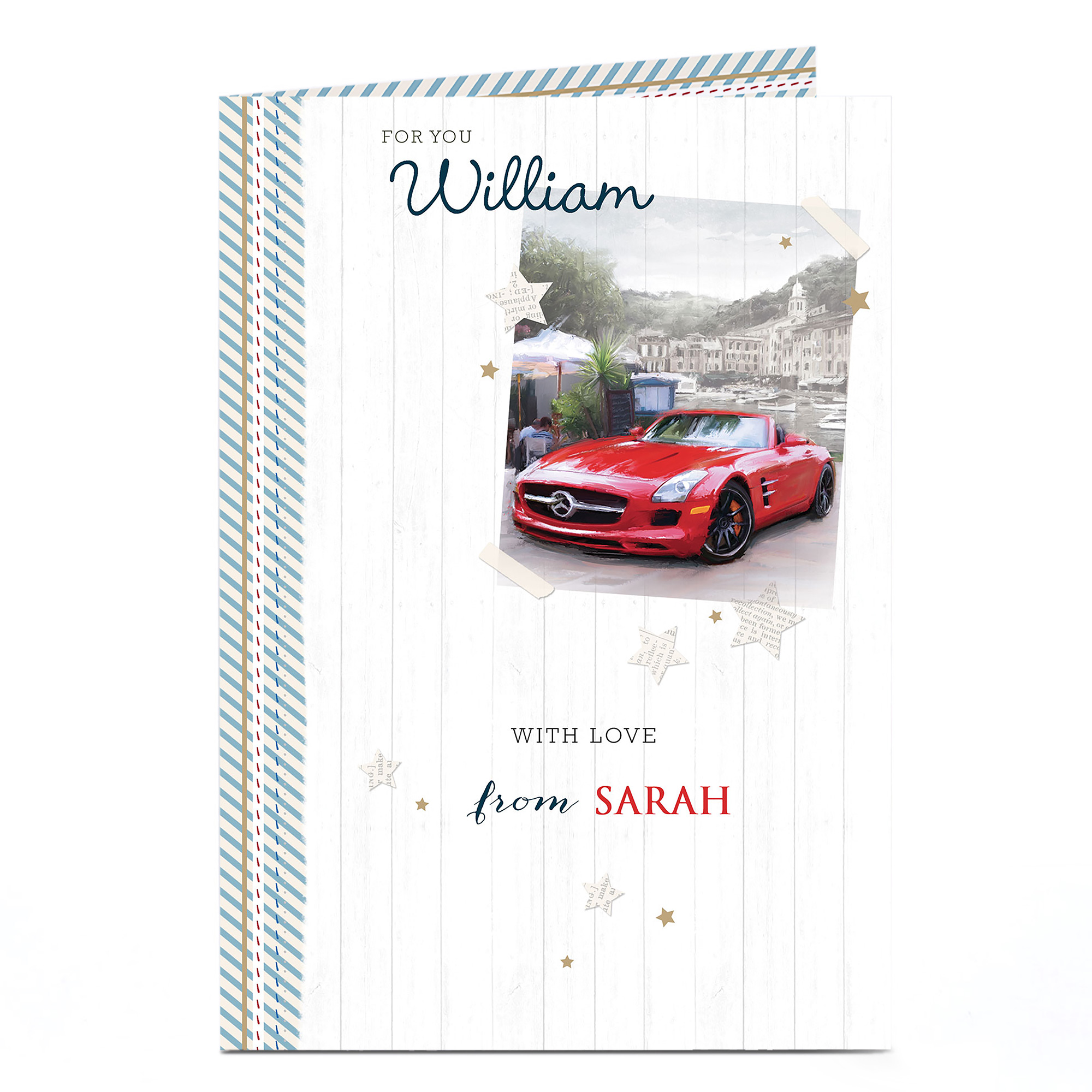 Personalised Card - Sports Car With Love