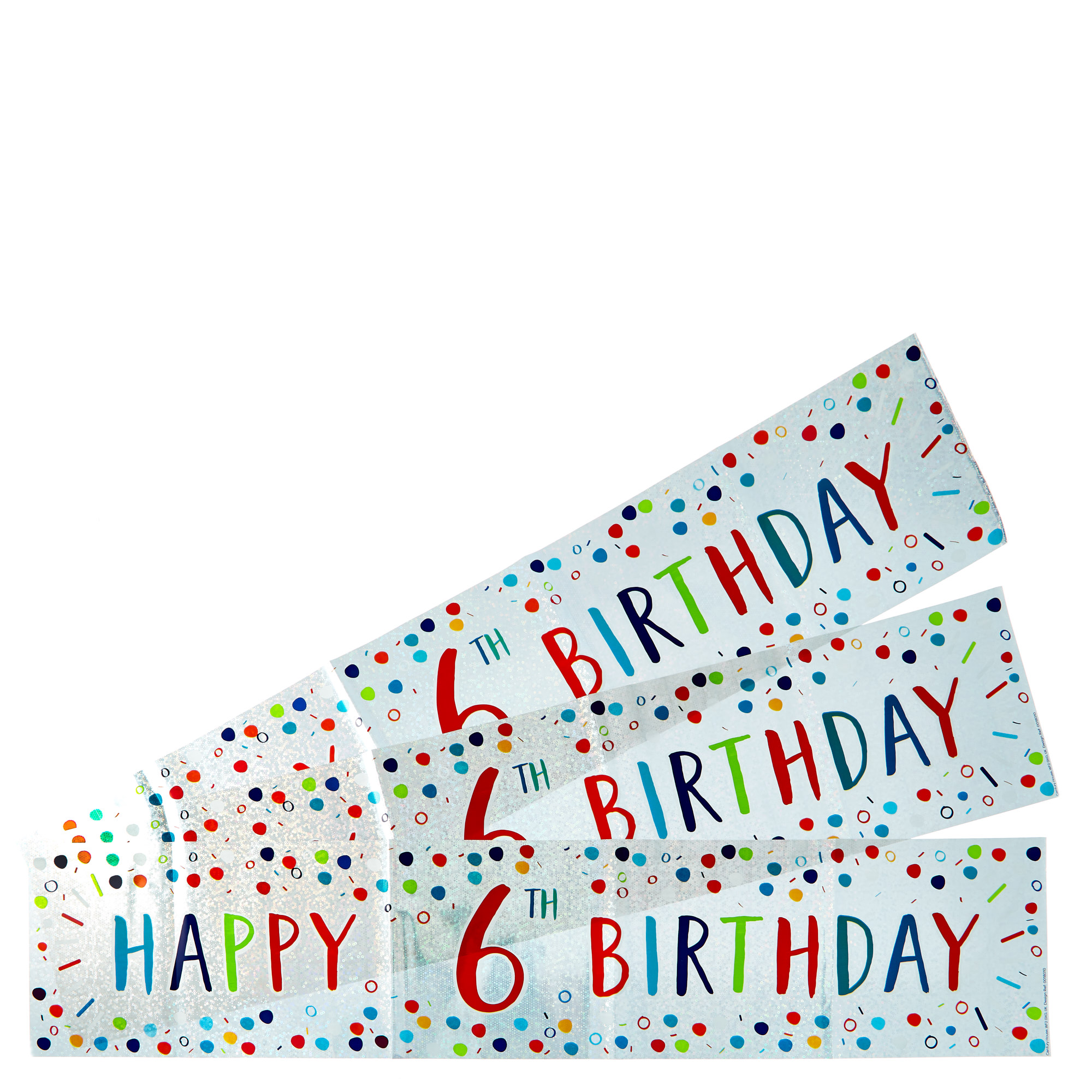 Holographic 6th Birthday Party Banners - Pack Of 3