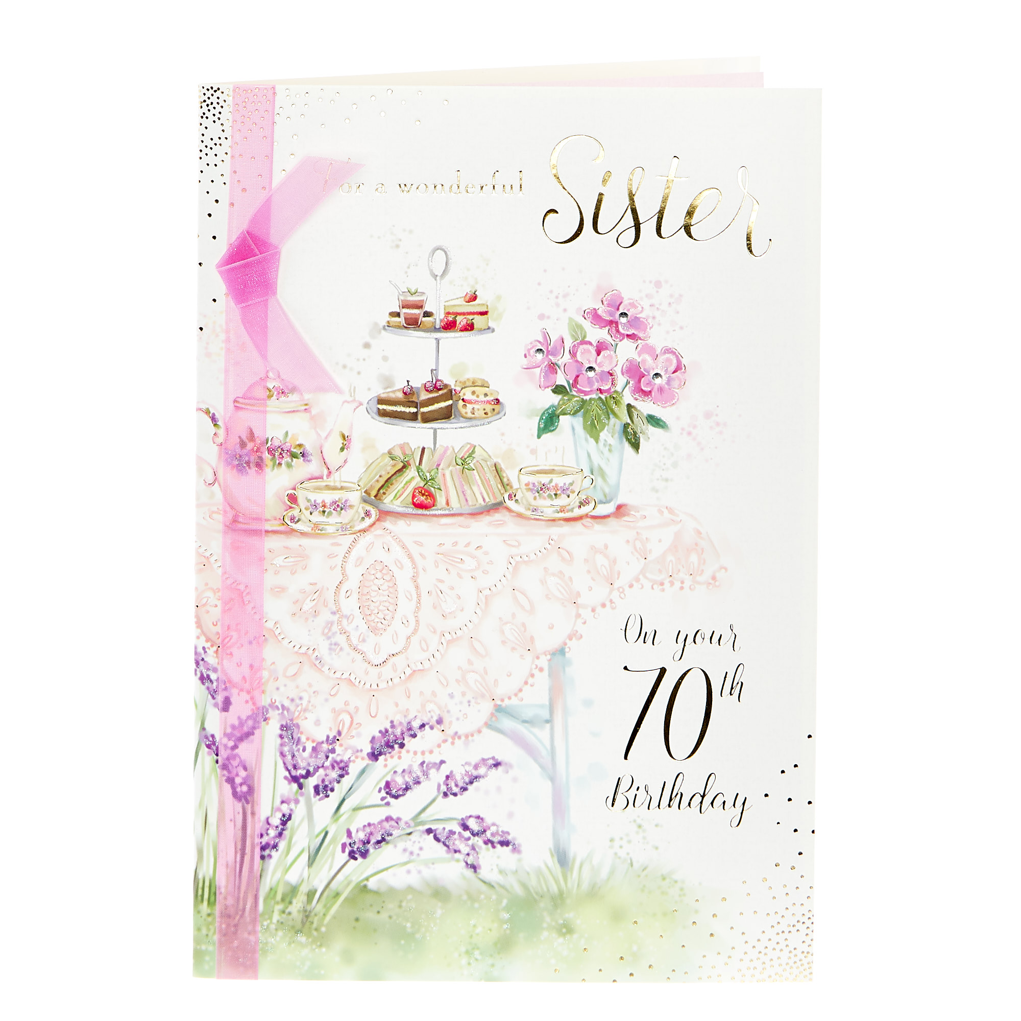 70th Birthday Card - For A Wonderful Sister