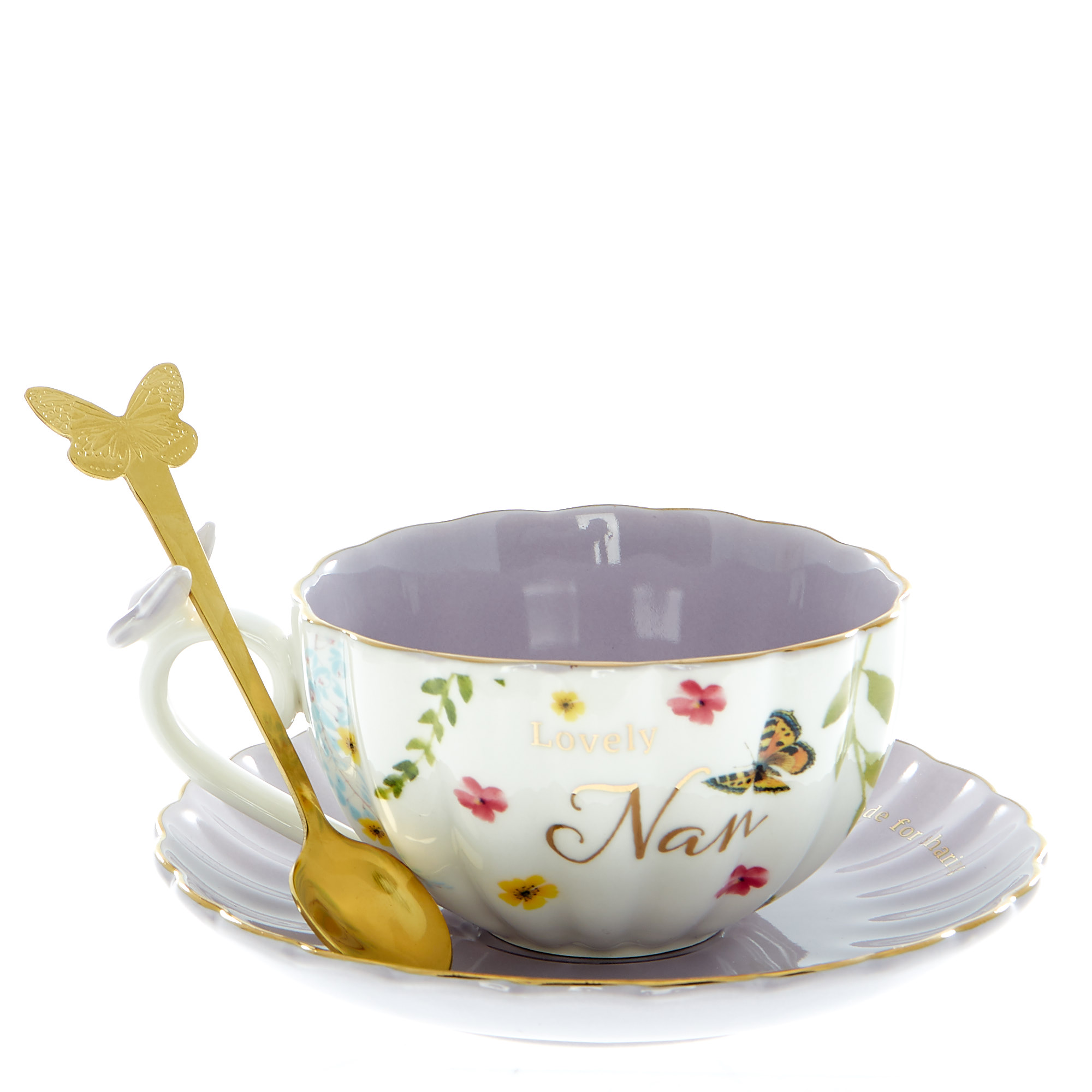 Lovely Nan Teacup, Saucer & Spoon Set