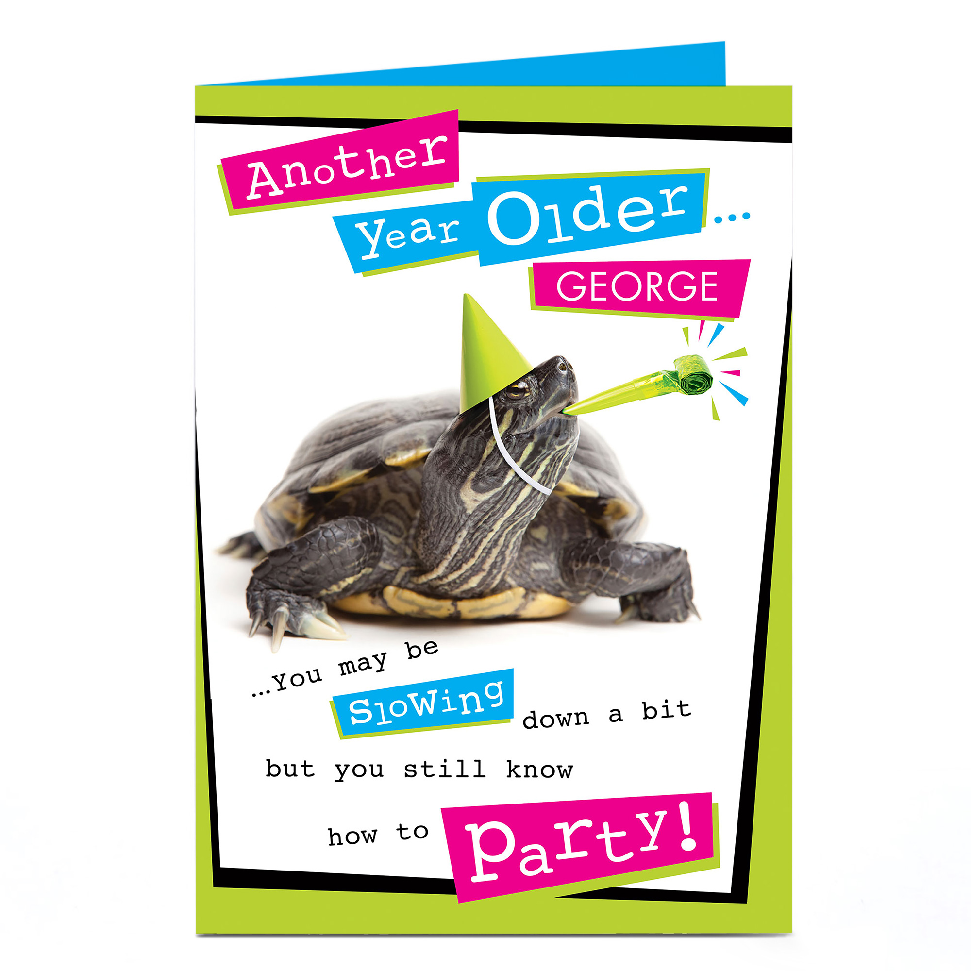 Personalised Birthday Card - Another Year Older Tortoise