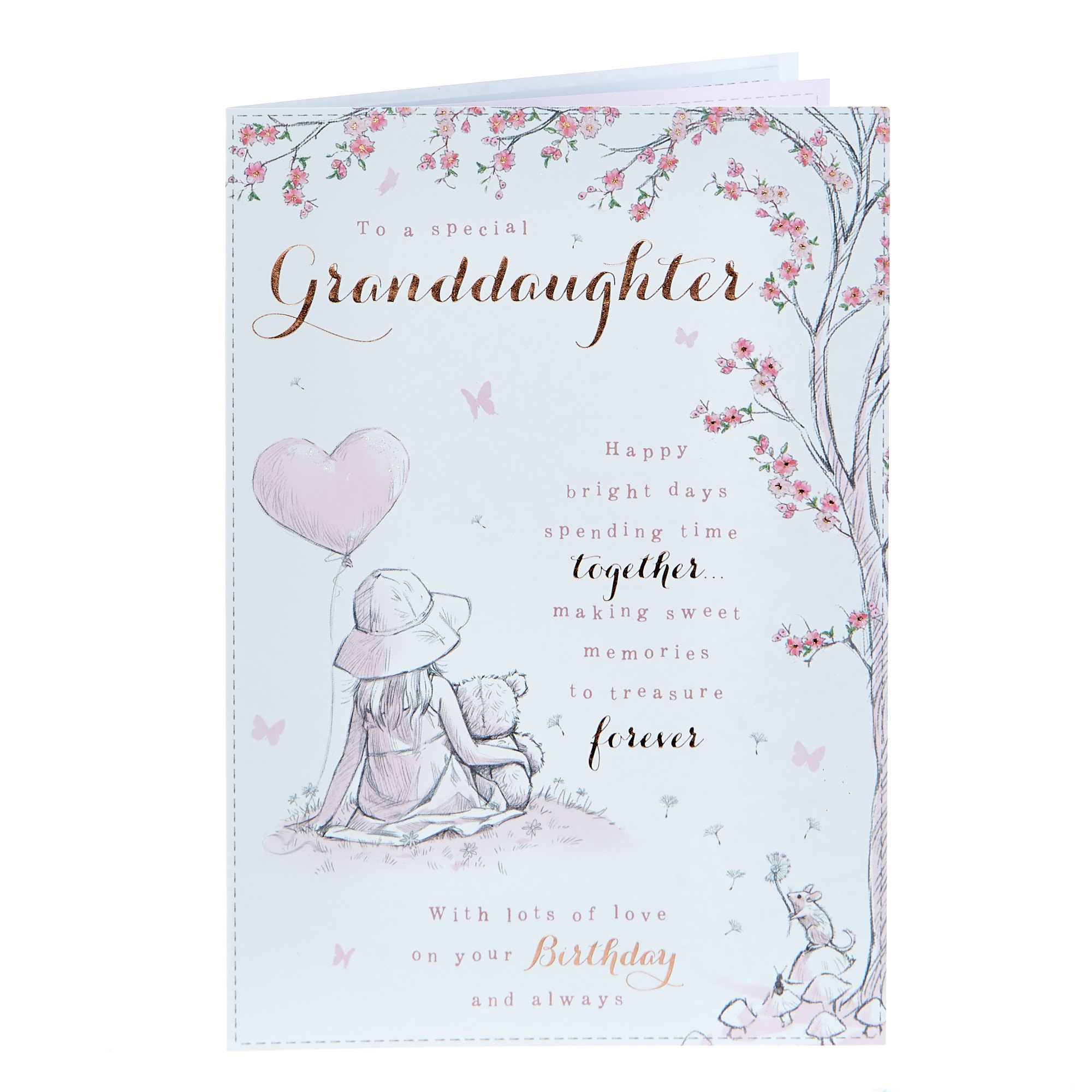 Birthday Card - Granddaughter Cherry Blossom 