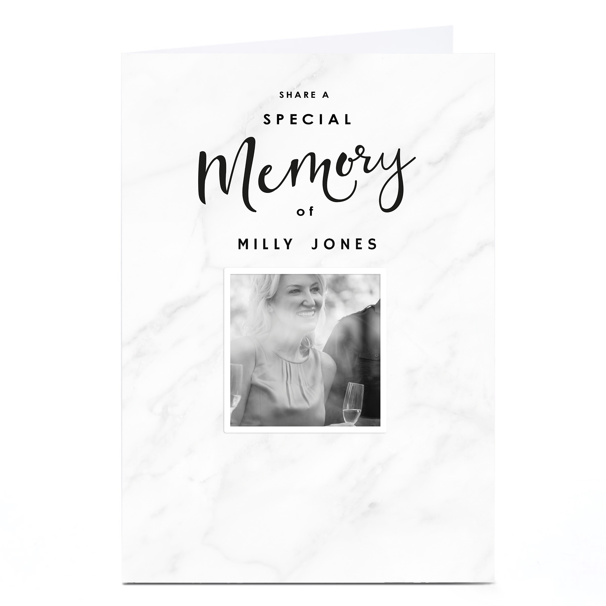 Photo Memorial Card - Marble