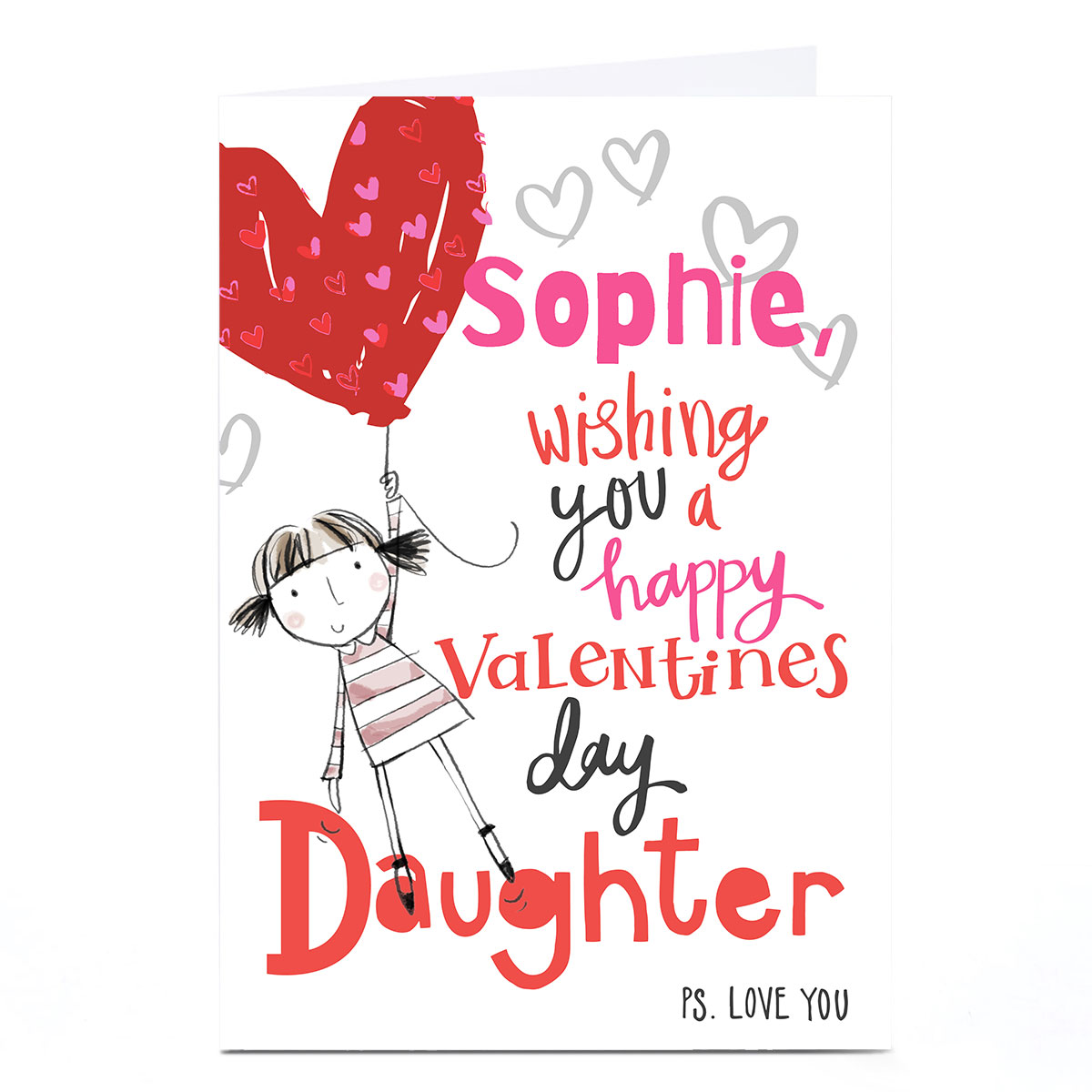 A4 Personalised Bev Hopwood Valentine's Day Card - Daughter