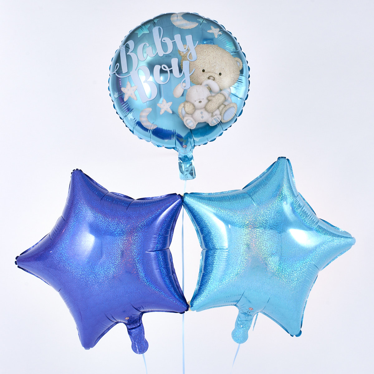 Baby Boy Blue Balloon Bouquet - Delivered Inflated!