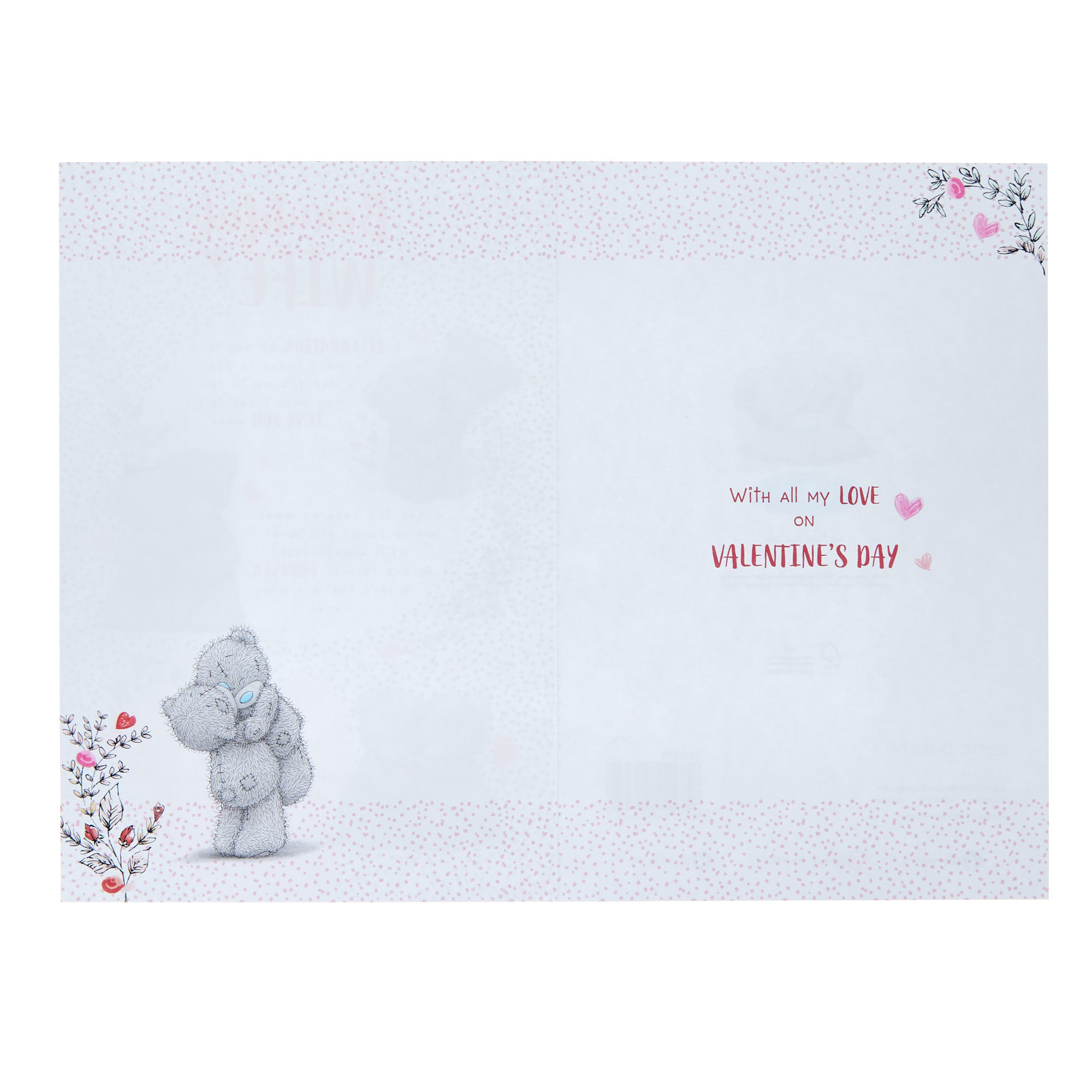 Me To You Tatty Teddy Wife - Biglietto D'auguri Fatto A Mano Per Moglie, Con Oro E Nastro, 20x25 Cm, In Scatola Regalo