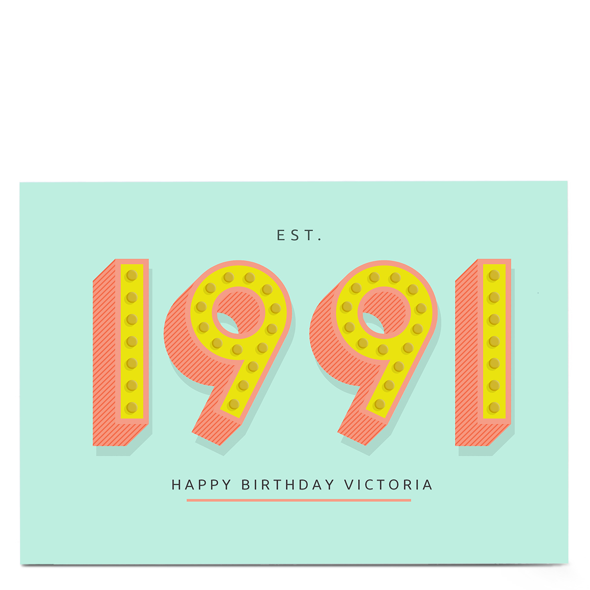 Personalised Birthday Card - Est. 1991