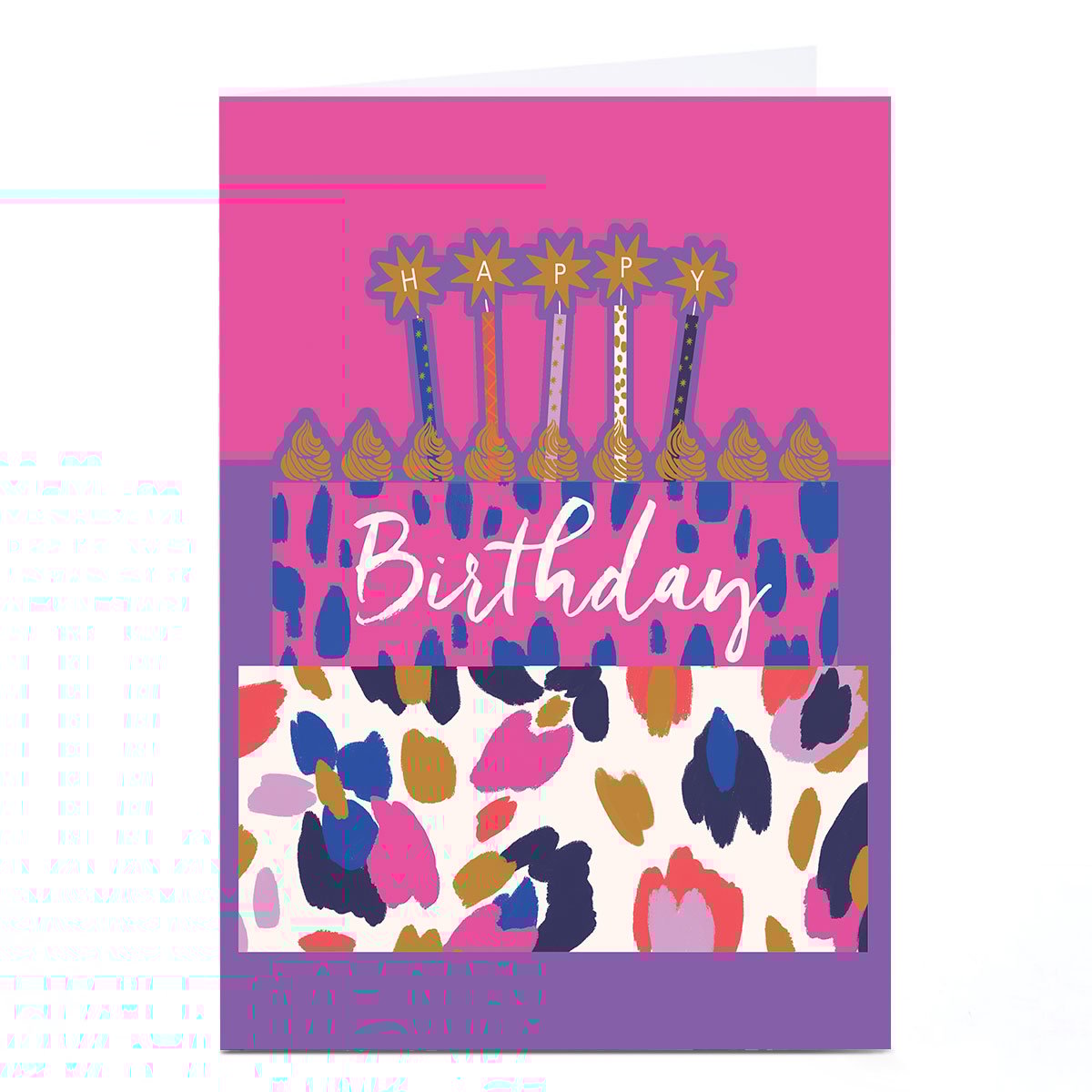 Personalised Birthday Card - Floral birthday cake