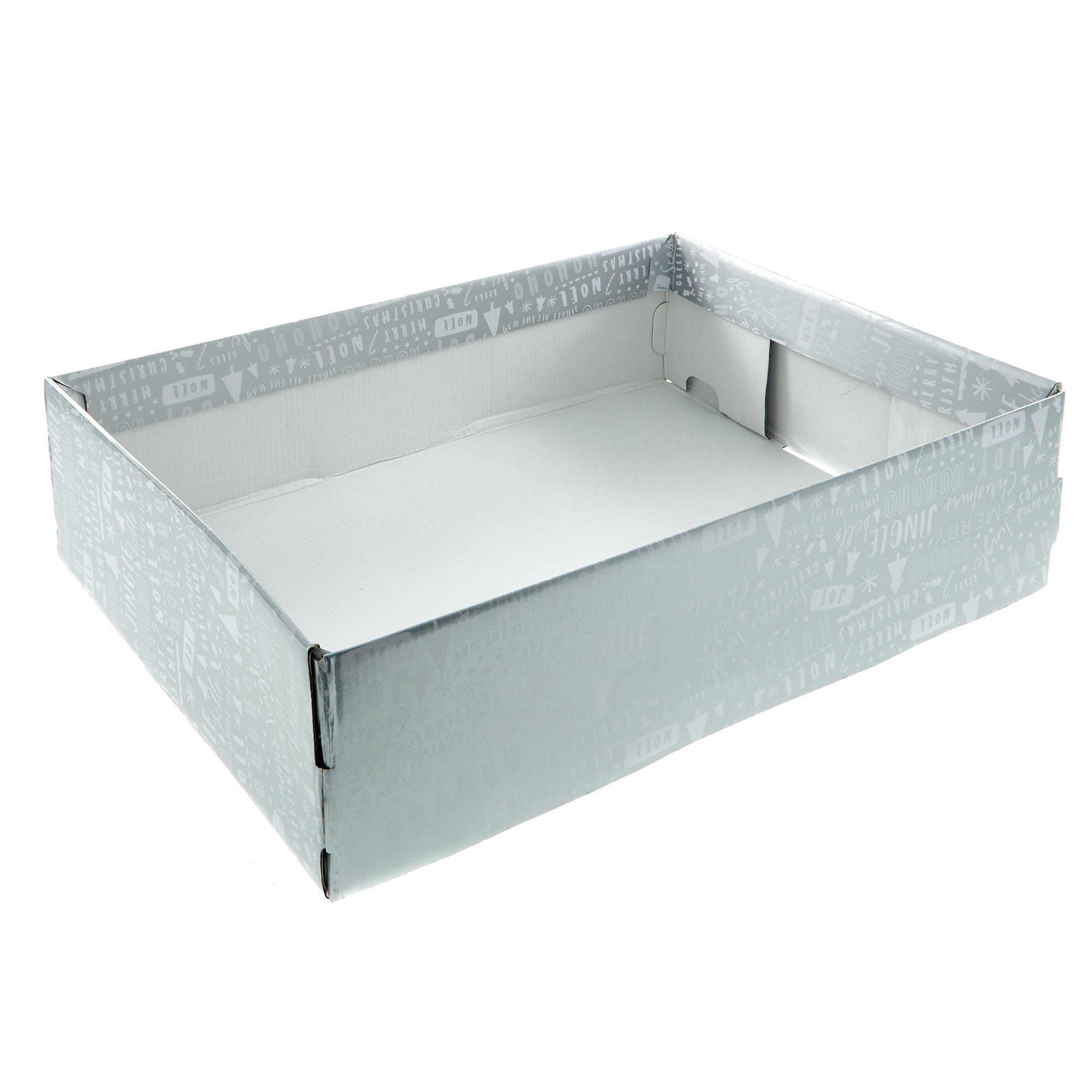 Silver Type Flat-Pack Christmas Gown Gift Box