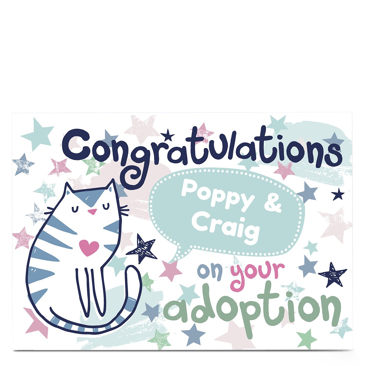 Personalised Bev Hopwood New Baby Card - Adoption