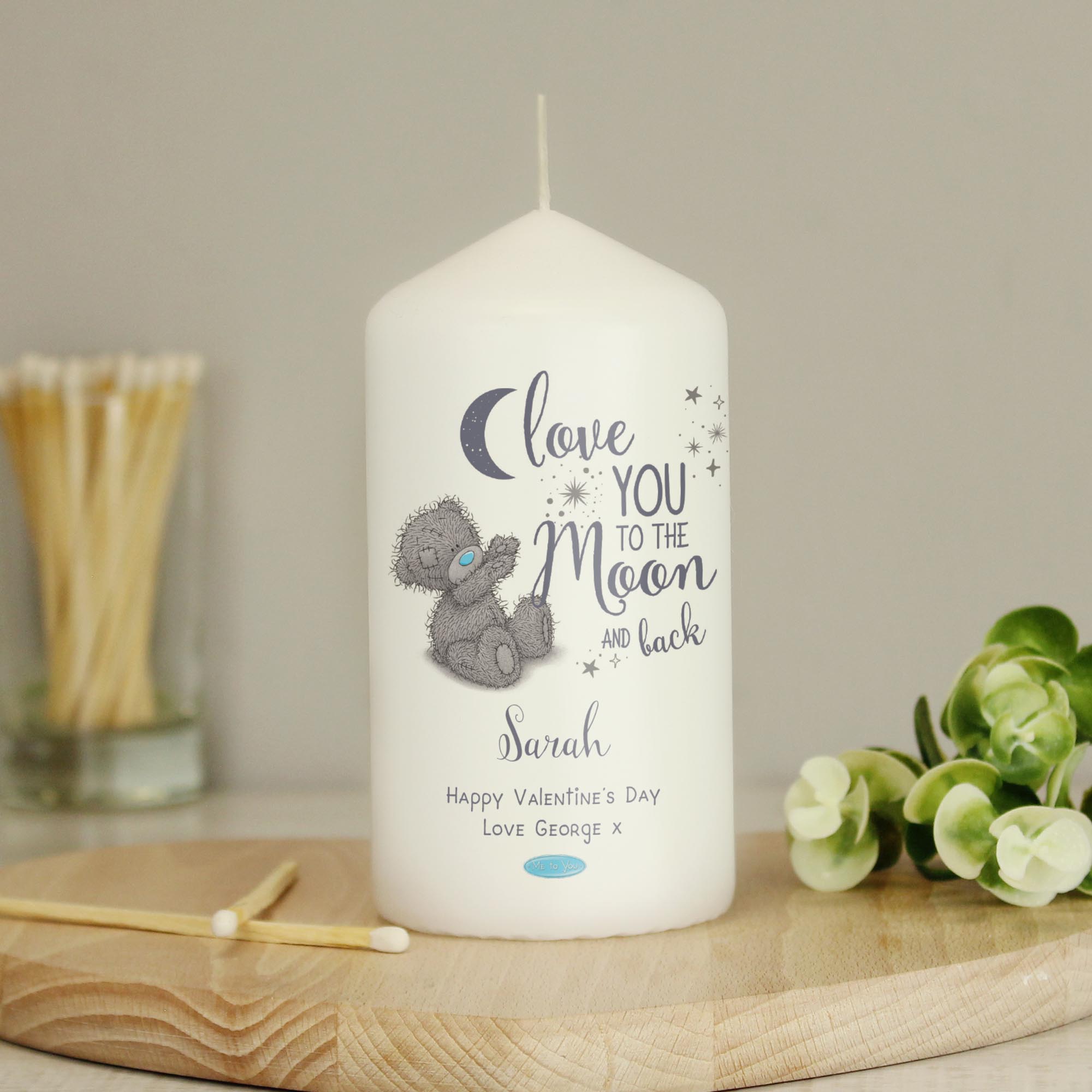 Personalised Me to You 'Love You to the Moon & Back' Pillar Candle