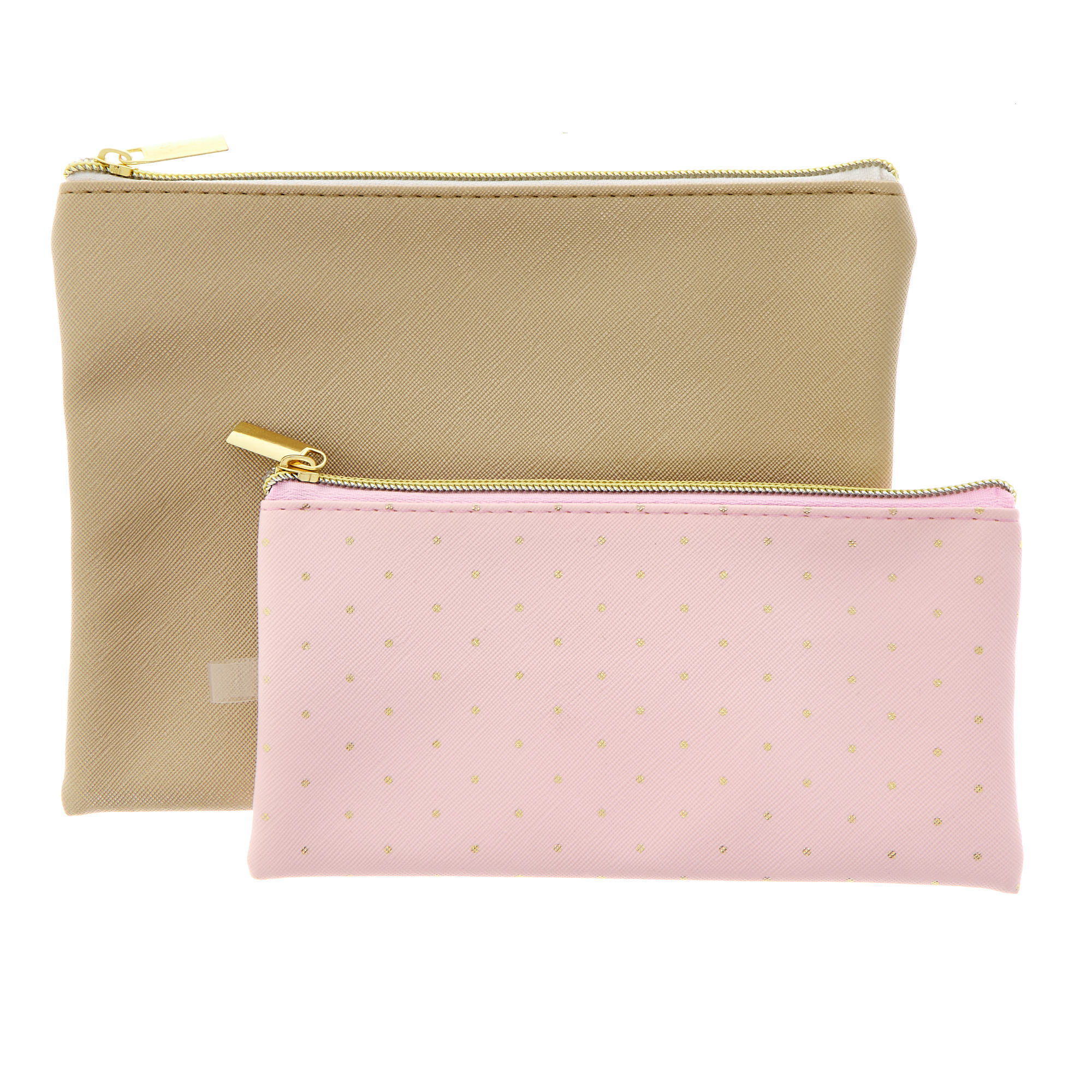 Pink & Gold Make-Up Bag Duo