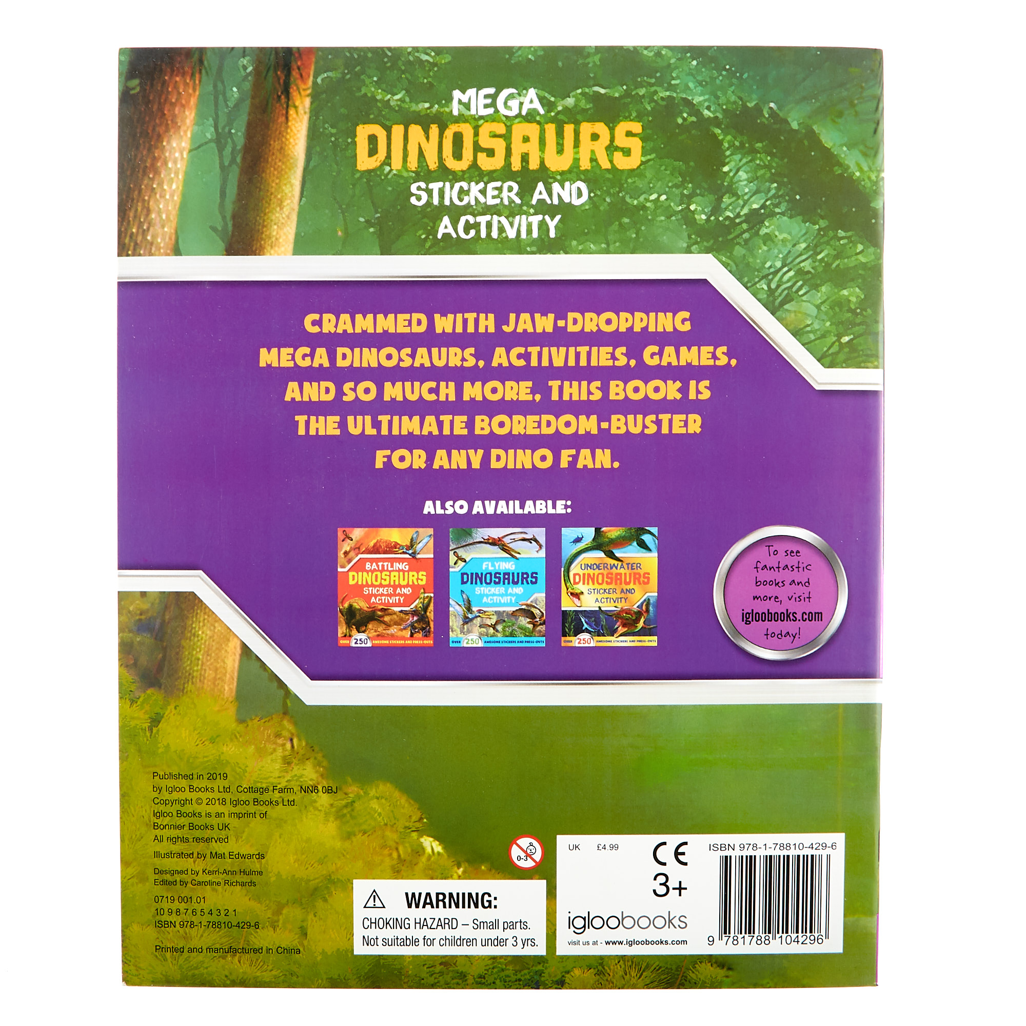 Dinosaurs Sticker & Activity Books - Set Of 3