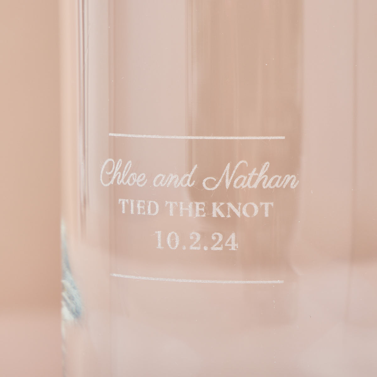 Personalised Engraved Wedding Date Can Shaped Glass