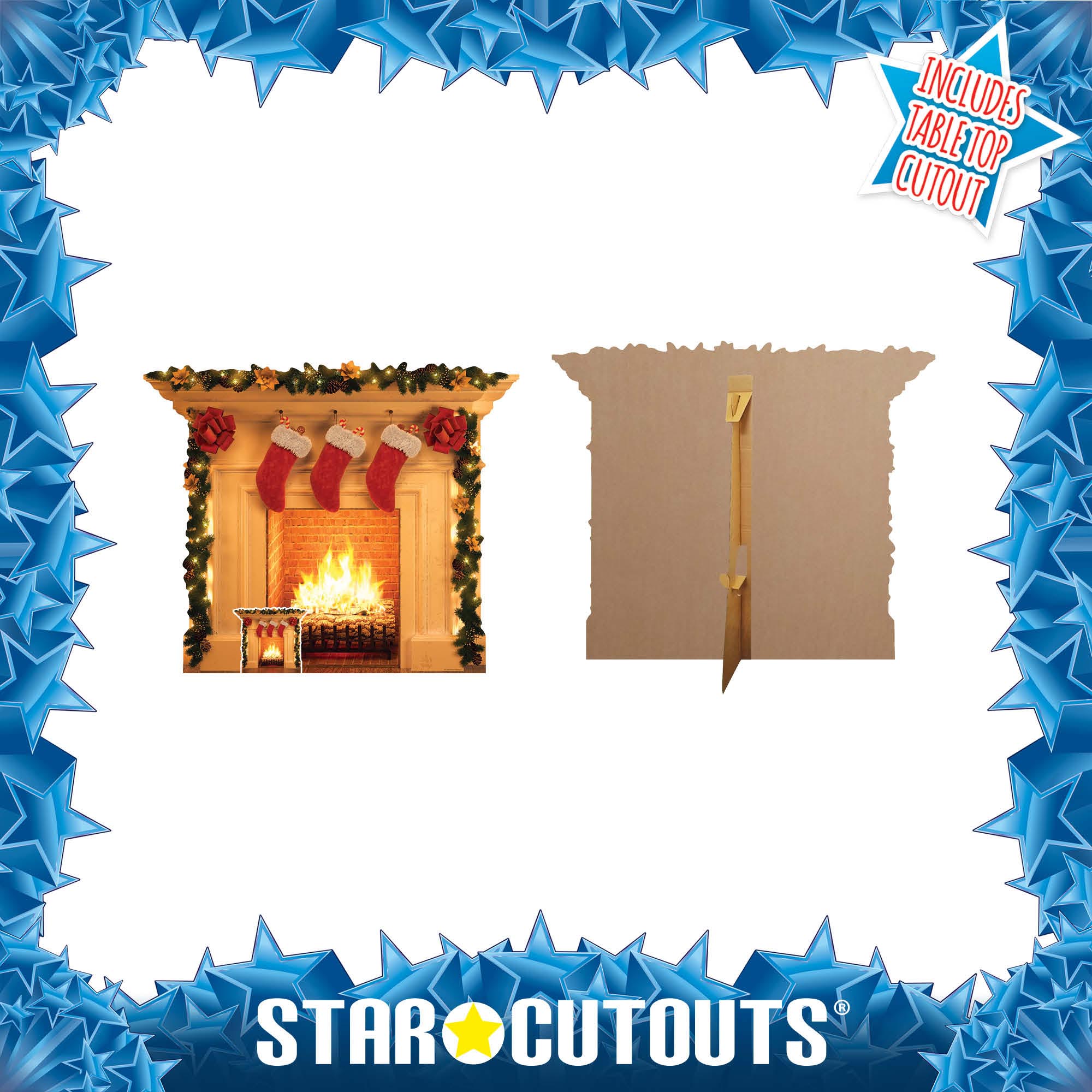 Festive Christmas Fireplace Cardboard Cutout 