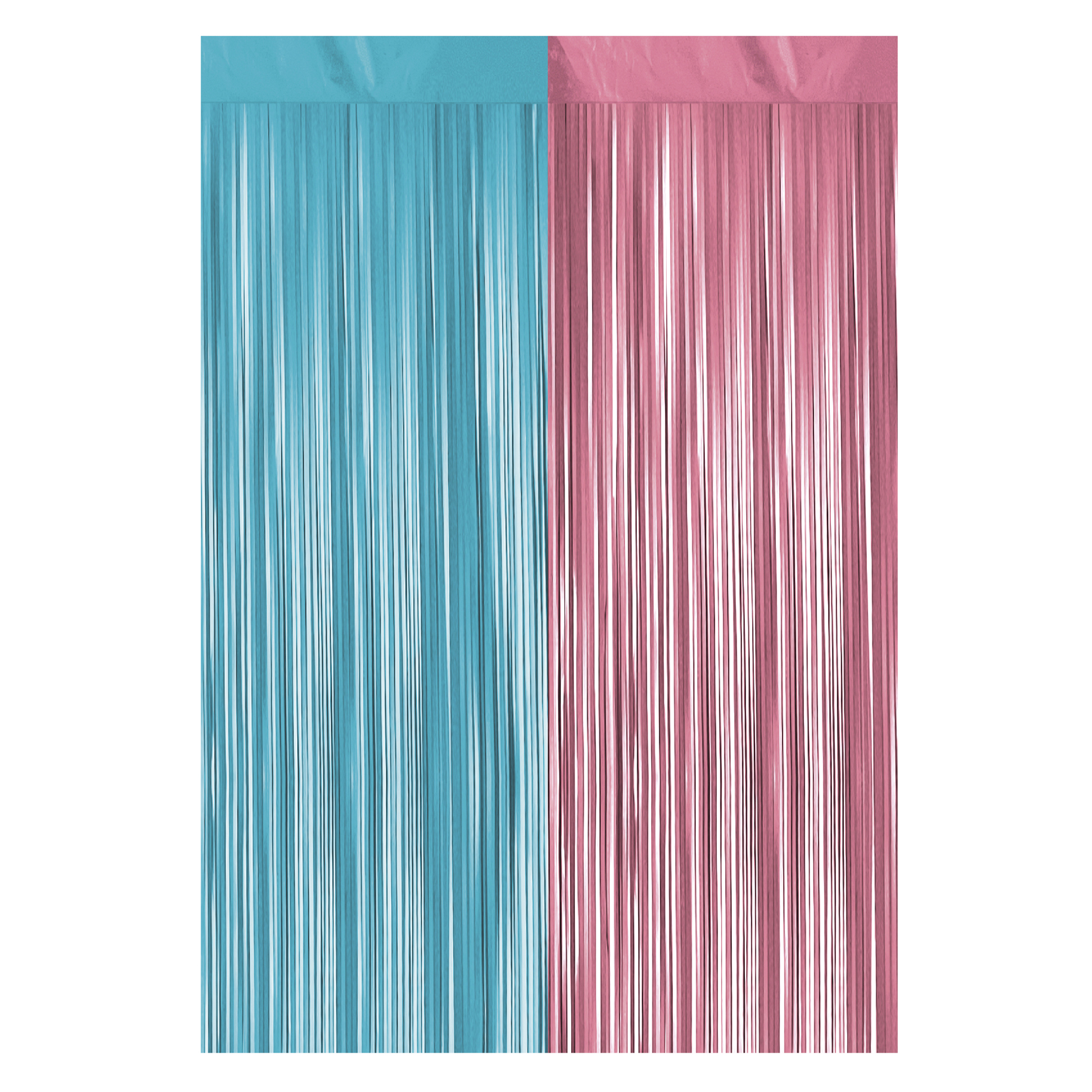 Blue & Pink Gender Reveal Foil Curtain Backdrop 