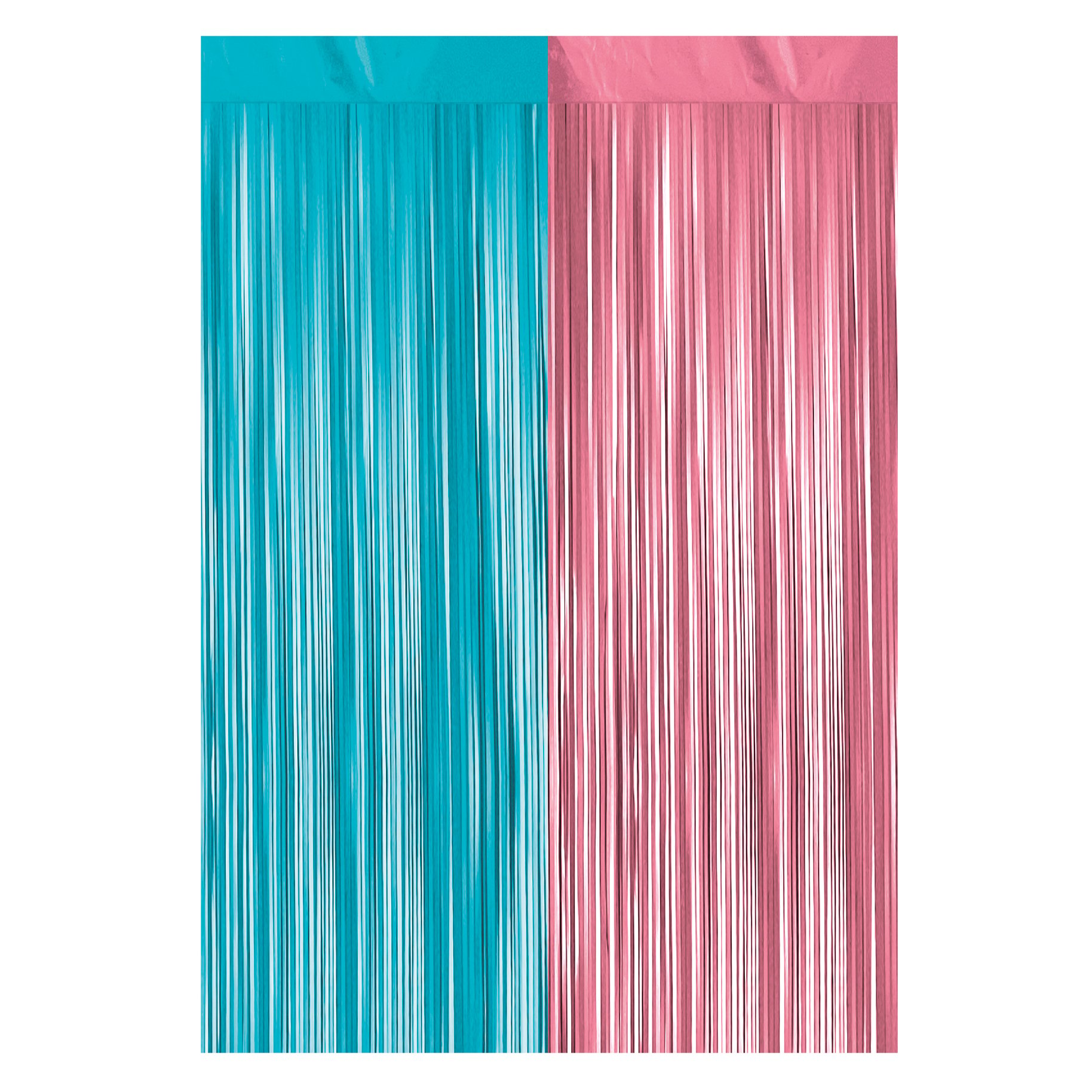 Blue & Pink Gender Reveal Foil Curtain Backdrop 